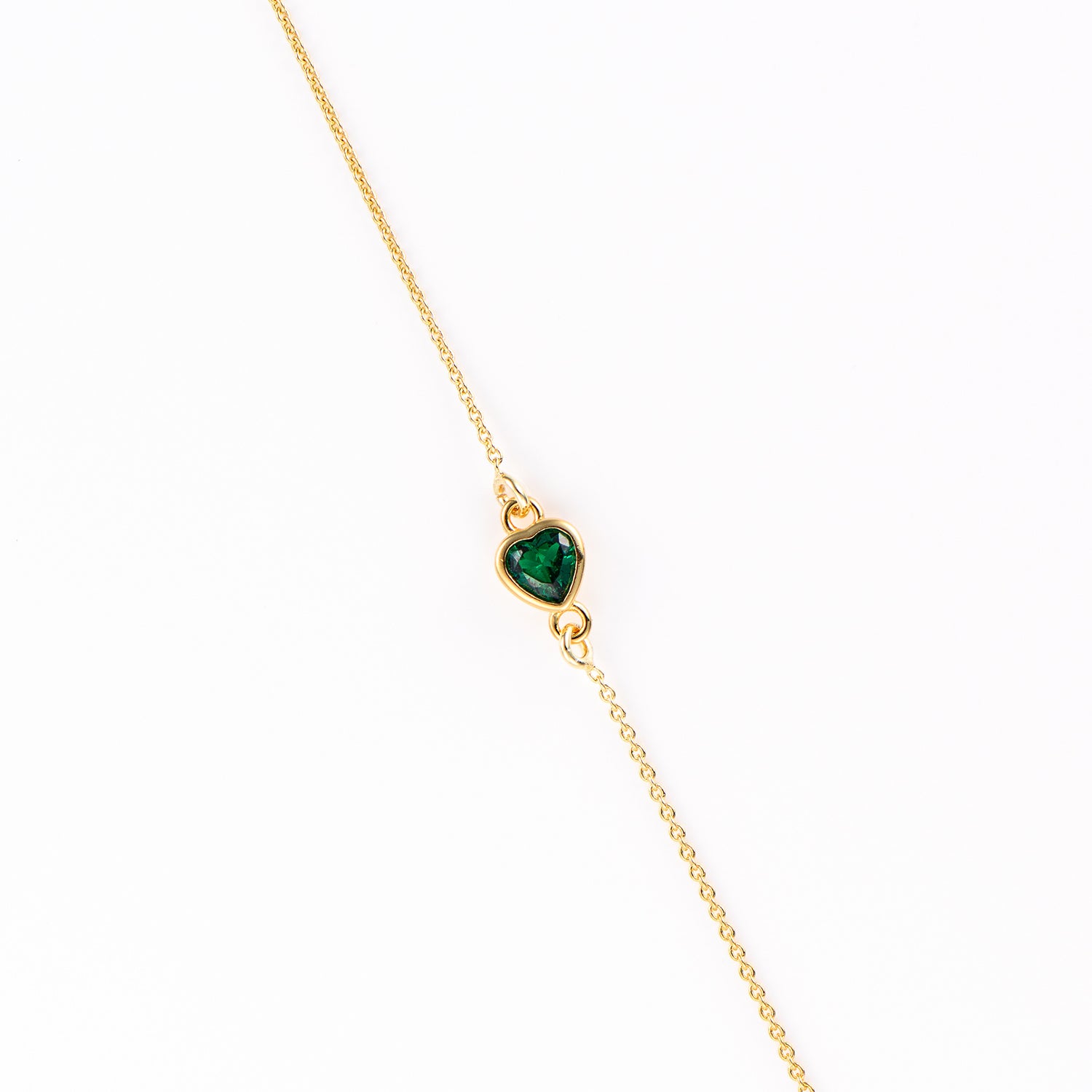 OldMoney LOVE Green Stone, With Gold Plated Bracelet