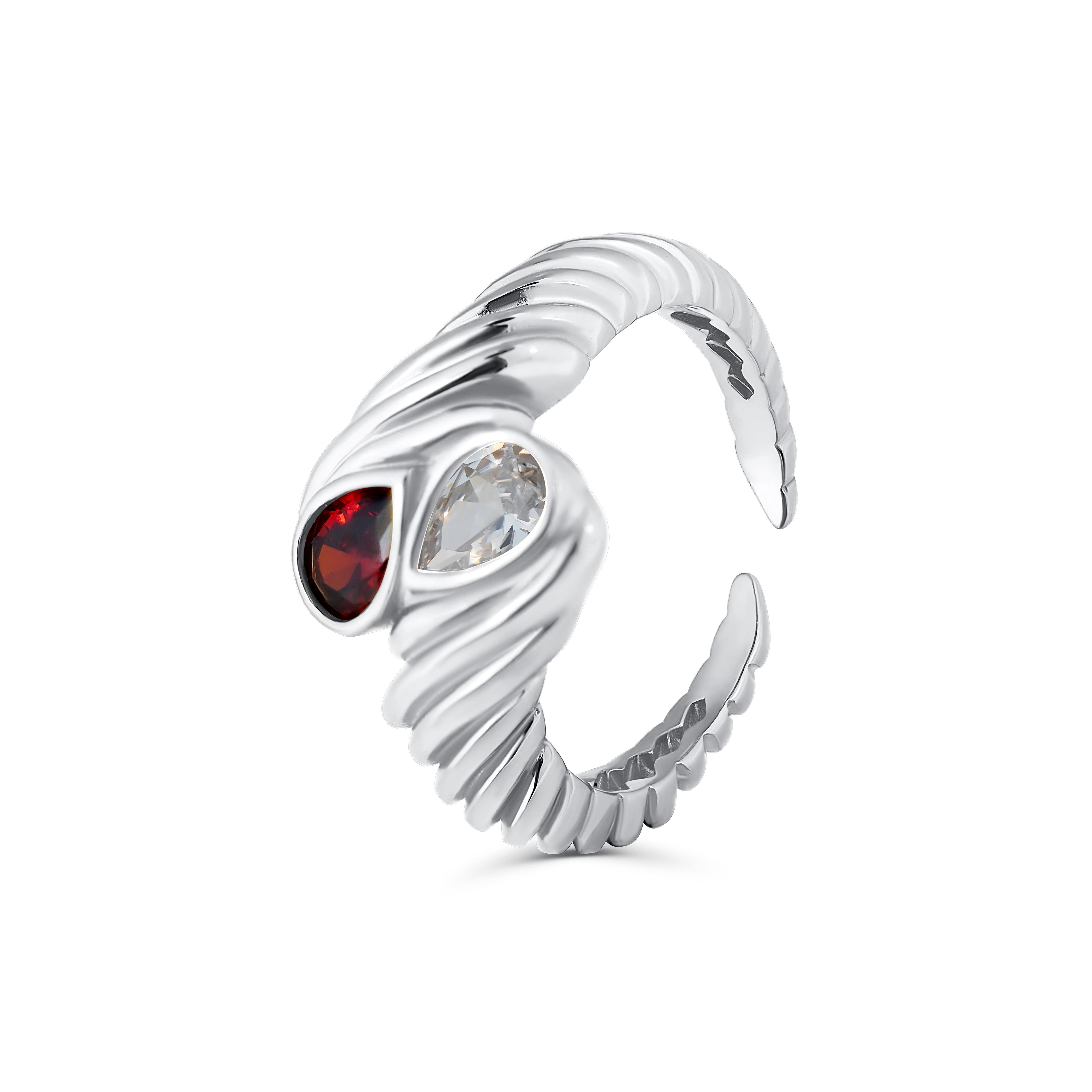 Inel Art Deco din argint 925 cu zirconia — bijuterie elegantă, cu influențe vintage și design statement, marca Maison La Stéphanie.