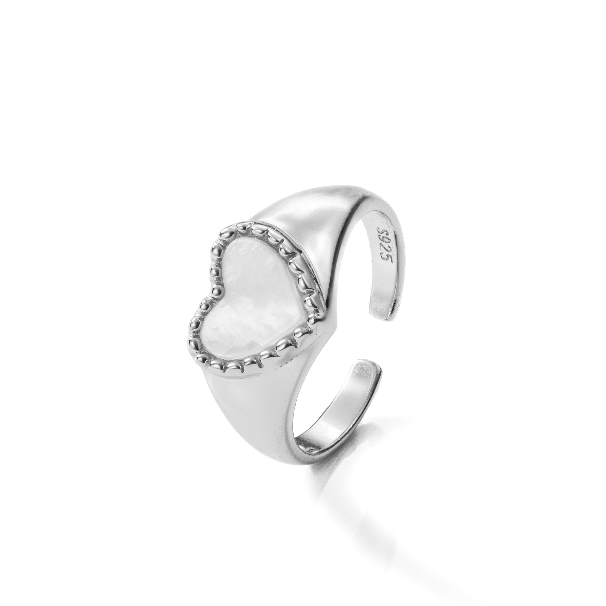 Inel Aspen Silver din argint 925 placat cu rodiu – bijuterie Maison La Stéphanie cu inimă din zirconiu cubic, simbol al rafinamentului și iubirii autentice.