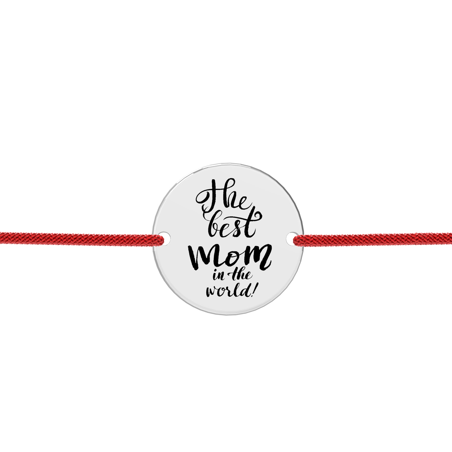 Brățară elegantă din argint, un cadou ideal pentru mamă, cu mesaj „Best Mom in the World”, semnată Maison La Stéphanie.