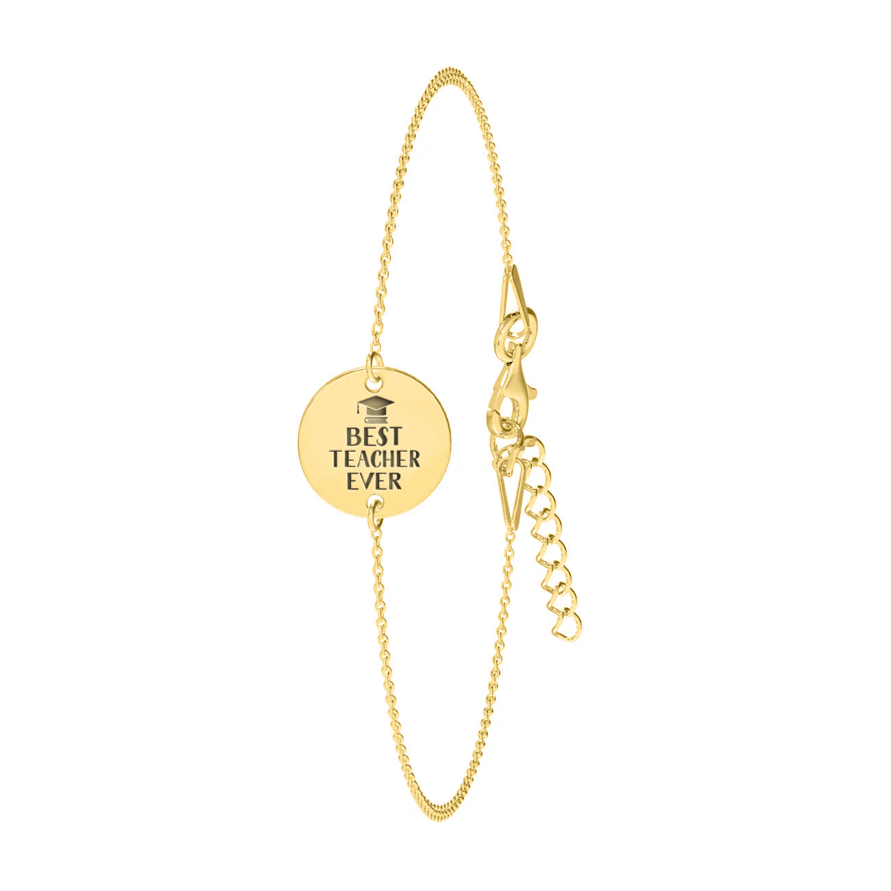 Brățară Best Teacher din argint 925 placat cu aur 18K, cadou elegant pentru învățătoare sau profesoară, ideal pentru serbări și ocazii speciale, marca Maison La Stéphanie.