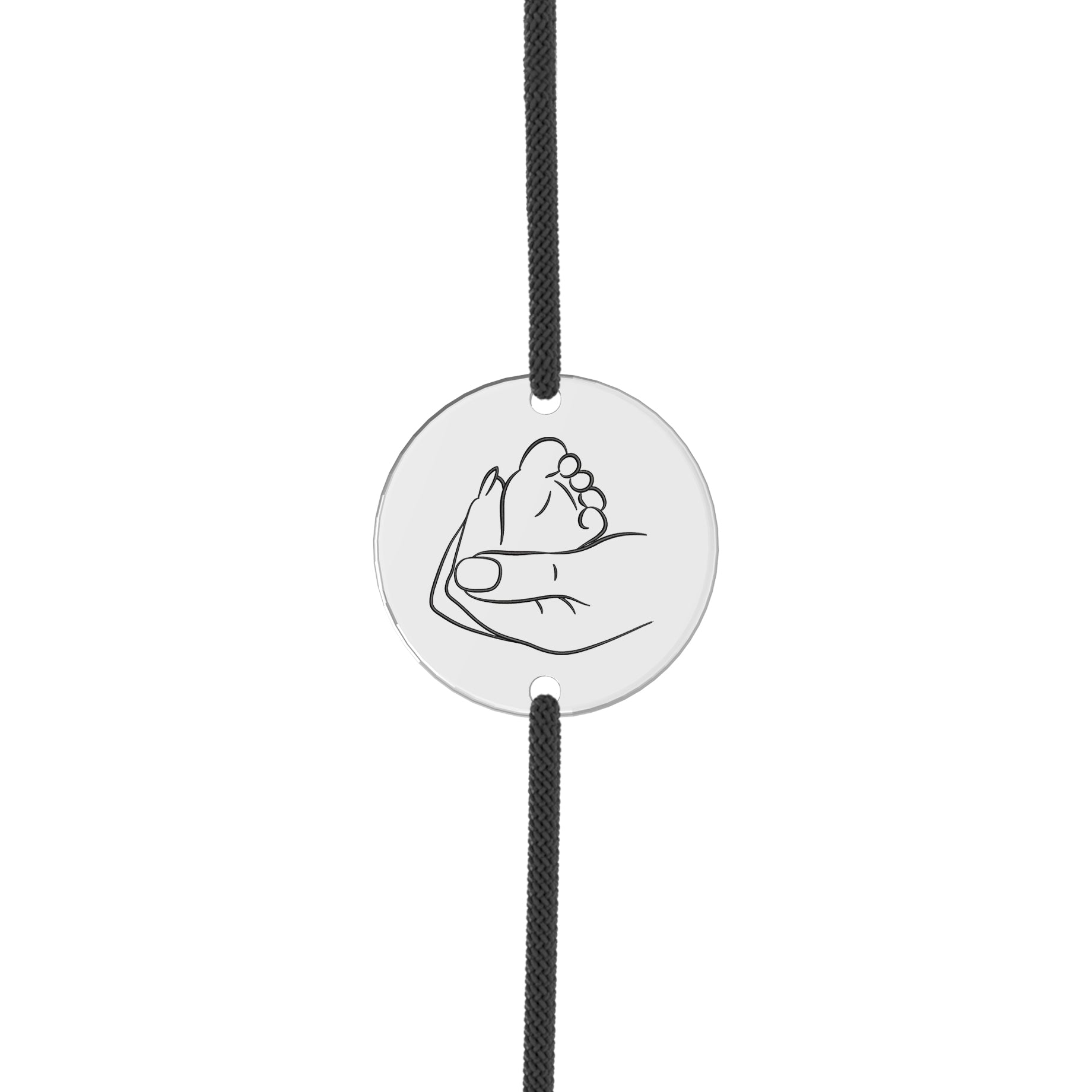 Brățară Picioruș Bebe din argint 925 pe șnur ajustabil – un cadou emoționant pentru mame, nași și botez, creată de Maison La Stéphanie.