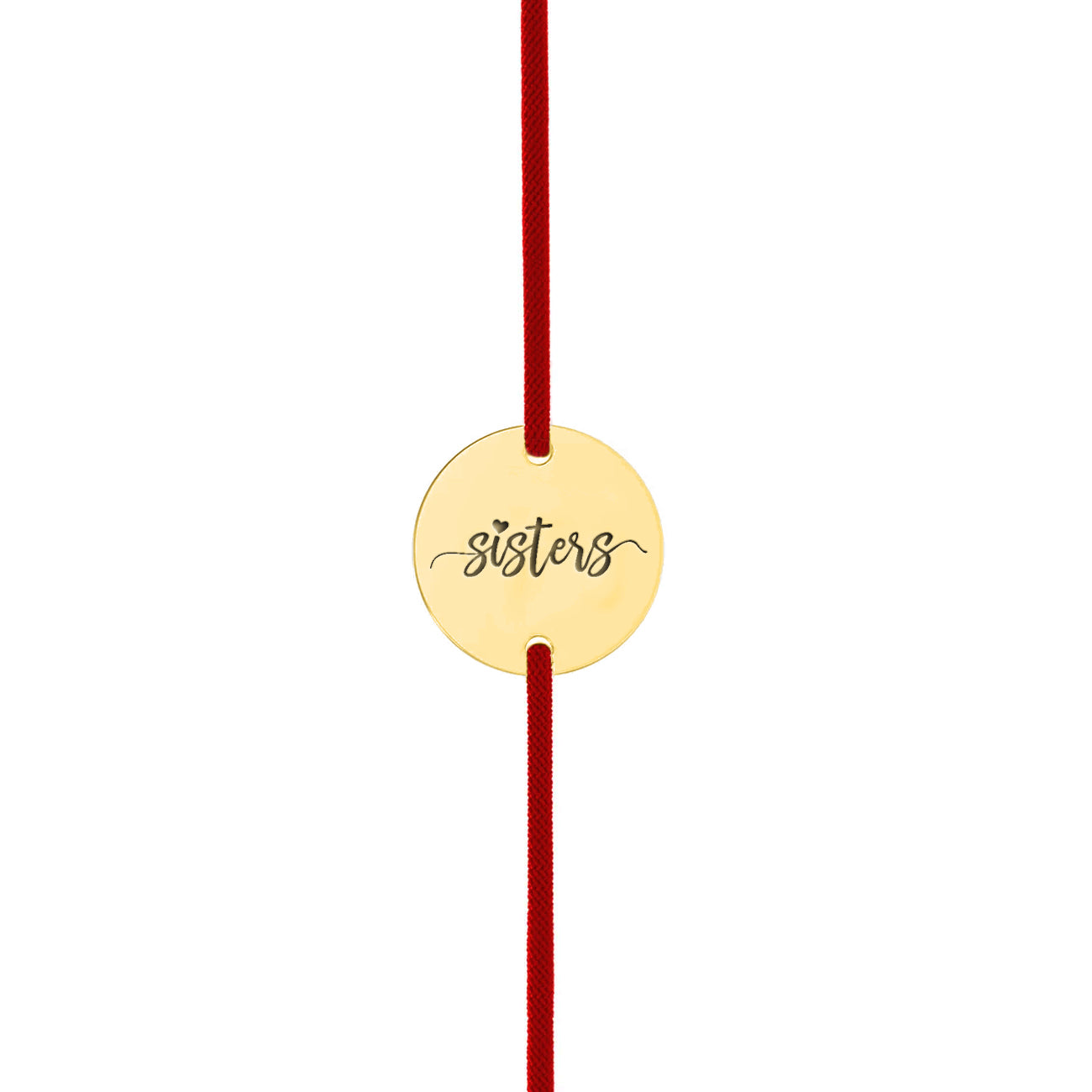 Brățară Sisters din argint 925 placat cu aur 18K, cu șnur roșu ajustabil. Cadou simbolic pentru surori, plin de emoție și rafinament. Maison La Stéphanie.