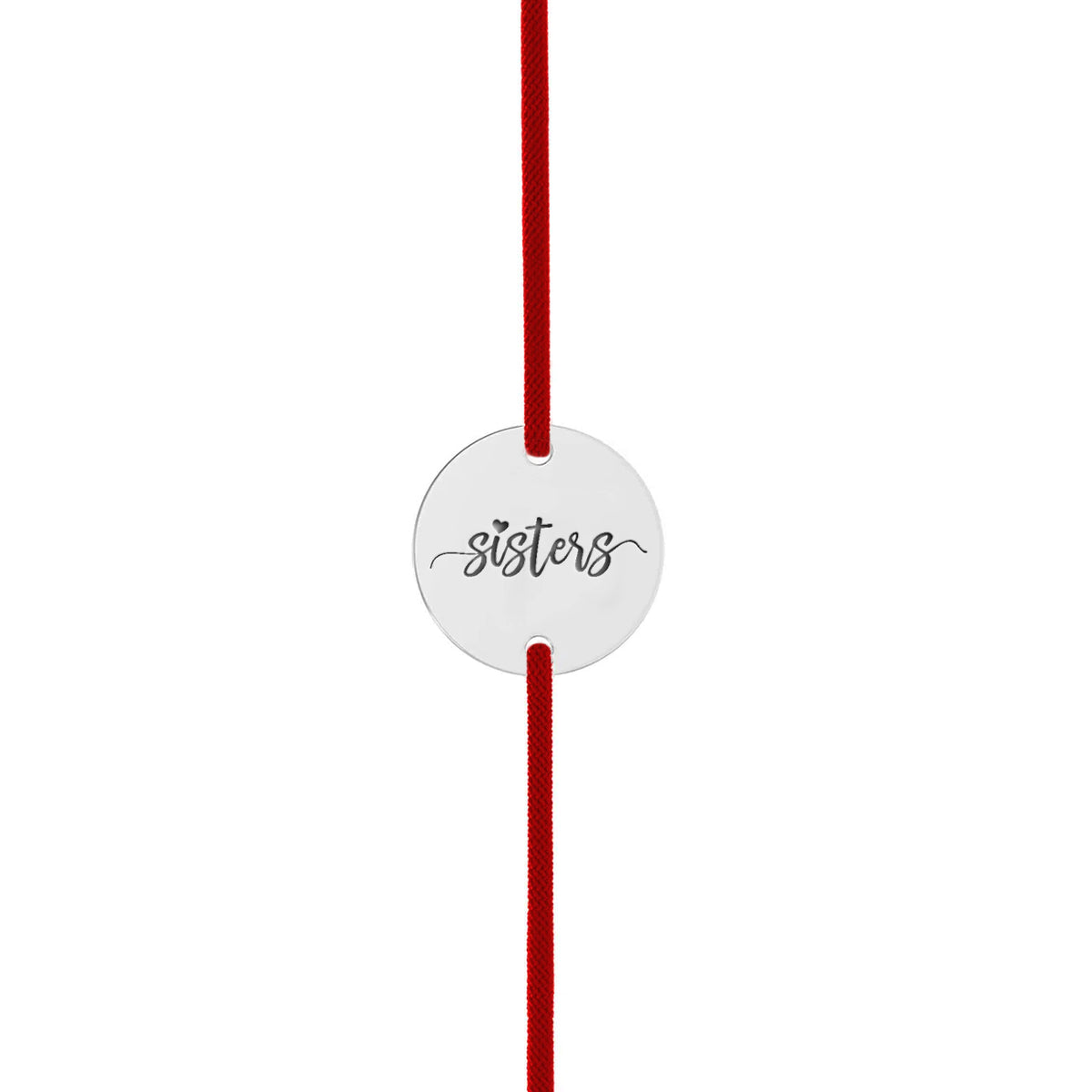 Brățară Sisters din argint 925 cu șnur roșu ajustabil, simbol al legăturii dintre surori. Cadou elegant și emoționant pentru surori. Maison La Stéphanie.