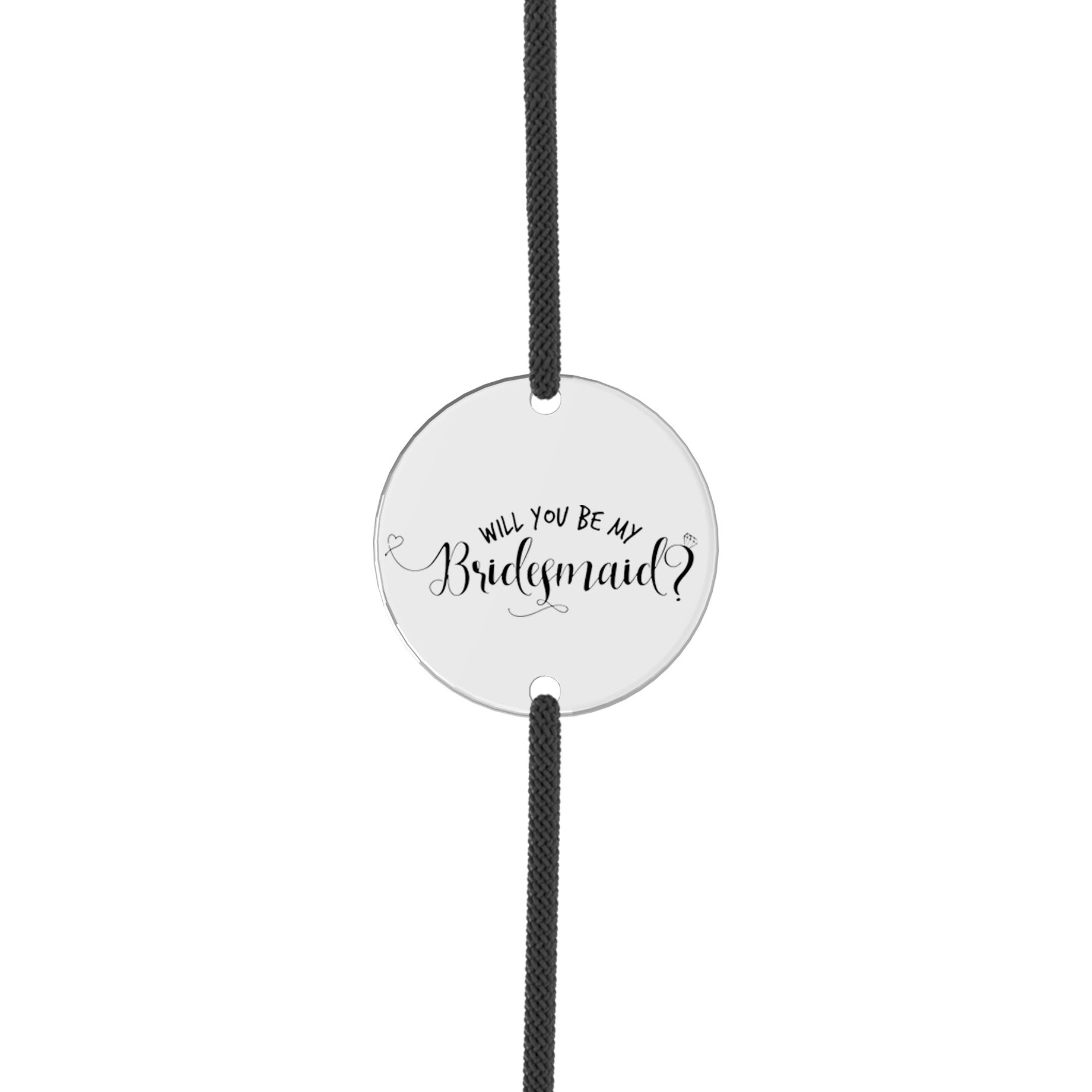 Brățară Will you be my Bridesmaid din argint 925 pe șnur ajustabil – un cadou elegant pentru domnișoarele de onoare, semnat Maison La Stéphanie.- cadouri nunta