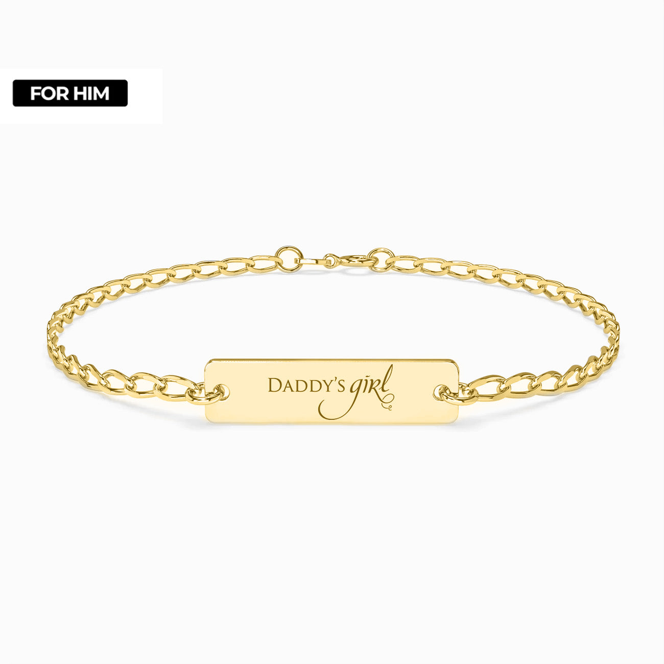 Brățară Daddy’s Girl din argint 925 placat cu aur 18K, cadoul ideal pentru tată — simbol emoționant al legăturii tată–fiică, by Maison La Stéphanie.