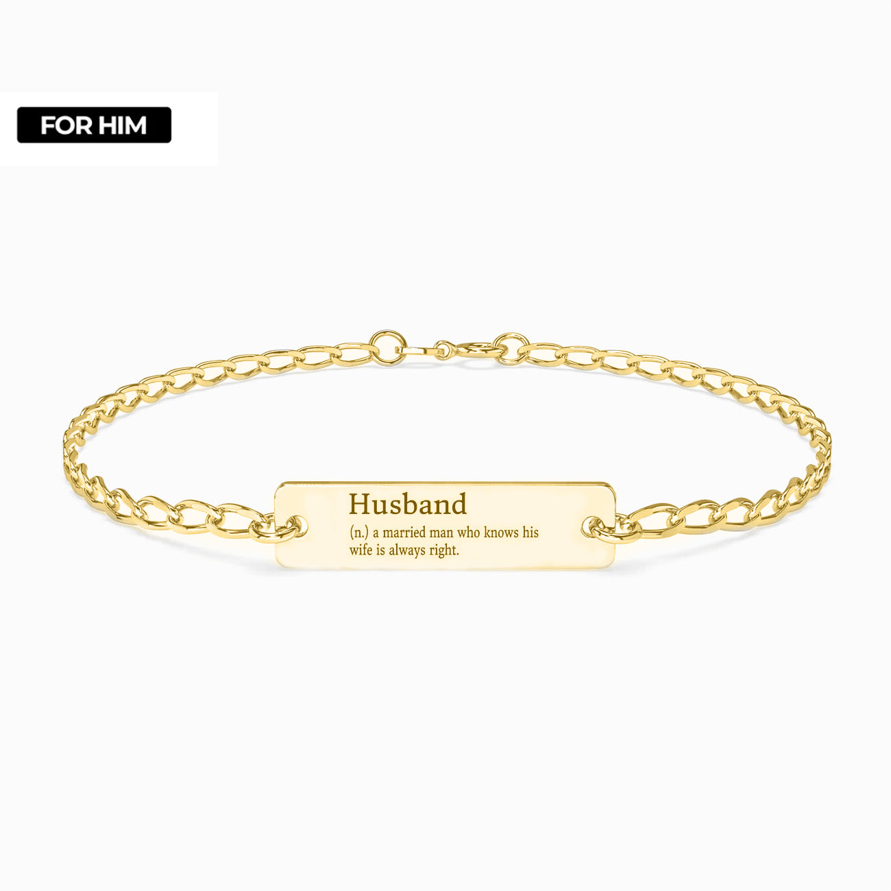 Brățară bărbați Husband din argint 925 placat cu aur 18K, cadoul ideal pentru soț — elegantă, simbolică și premium, Maison La Stéphanie.