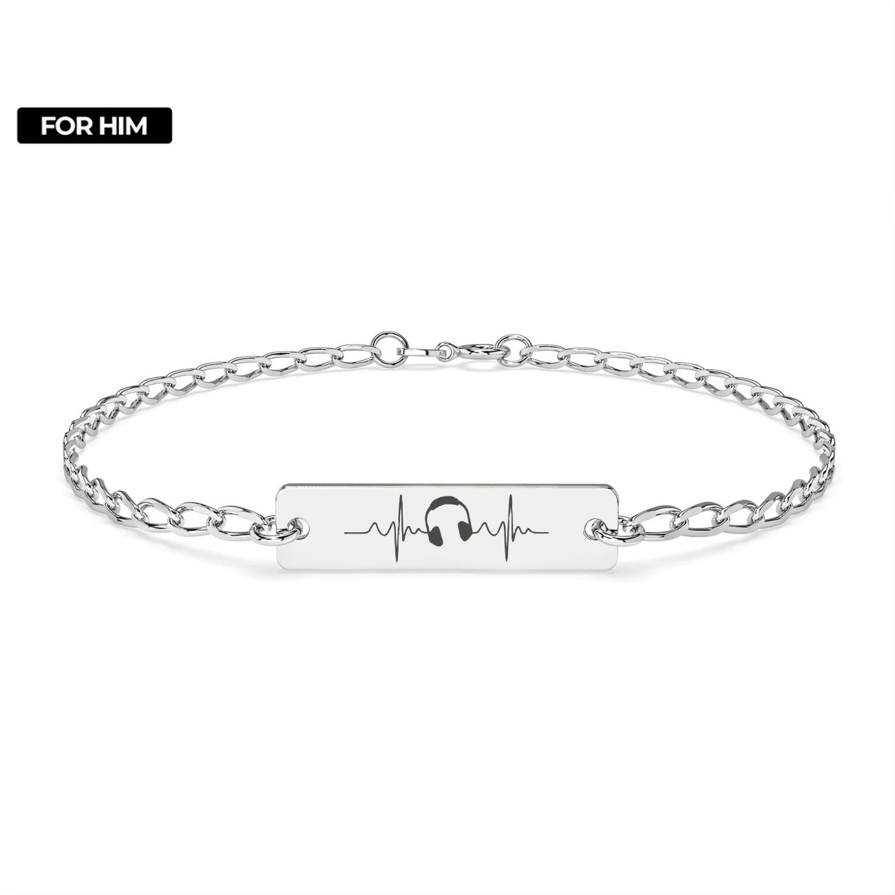 Brățară bărbați Music Lover din argint 925, cadoul perfect pentru pasionații de muzică — Maison La Stéphanie.