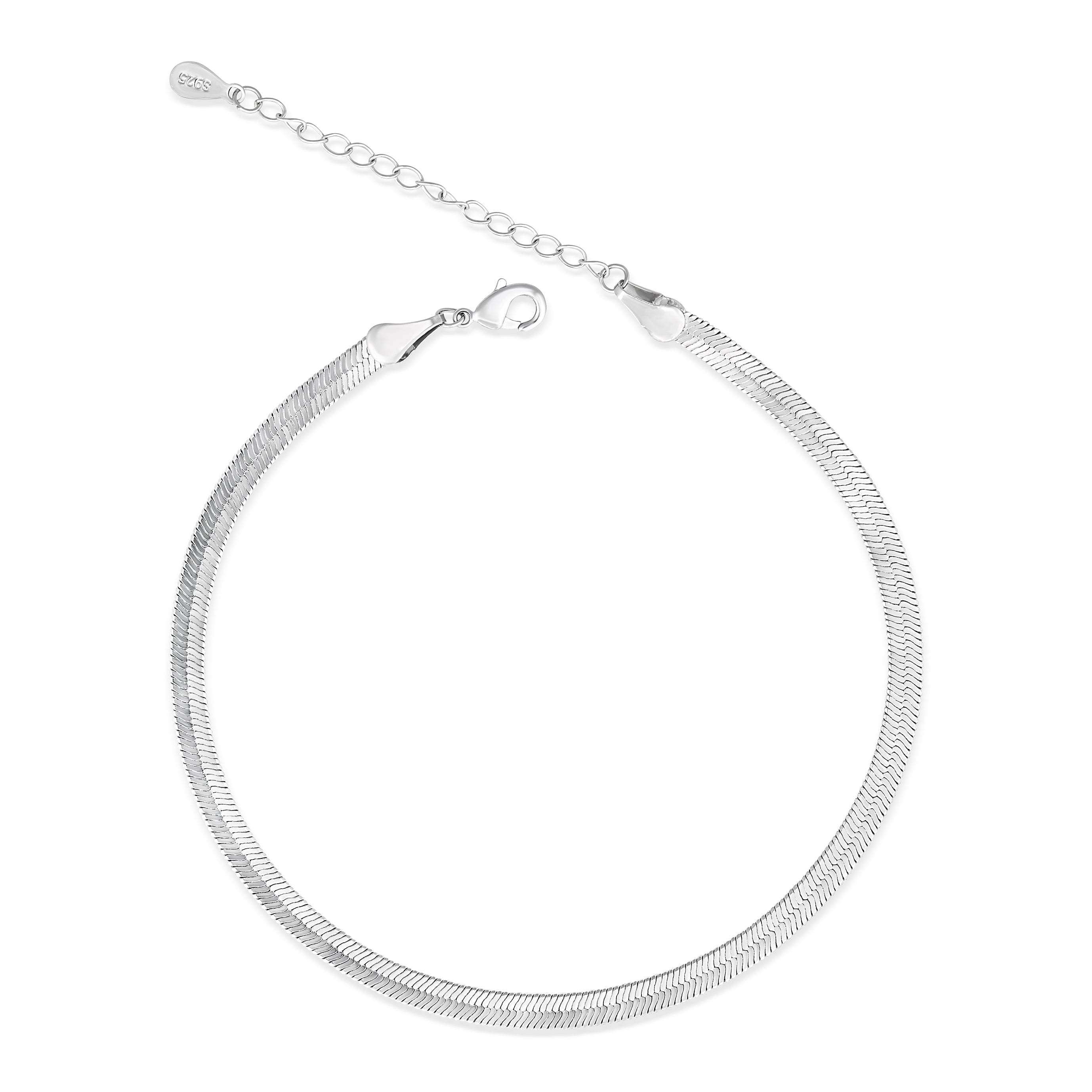 Brățară de picior Herringbone din argint 925 rodiat, bijuterie elegantă și statement pentru femei, marca Maison La Stéphanie.