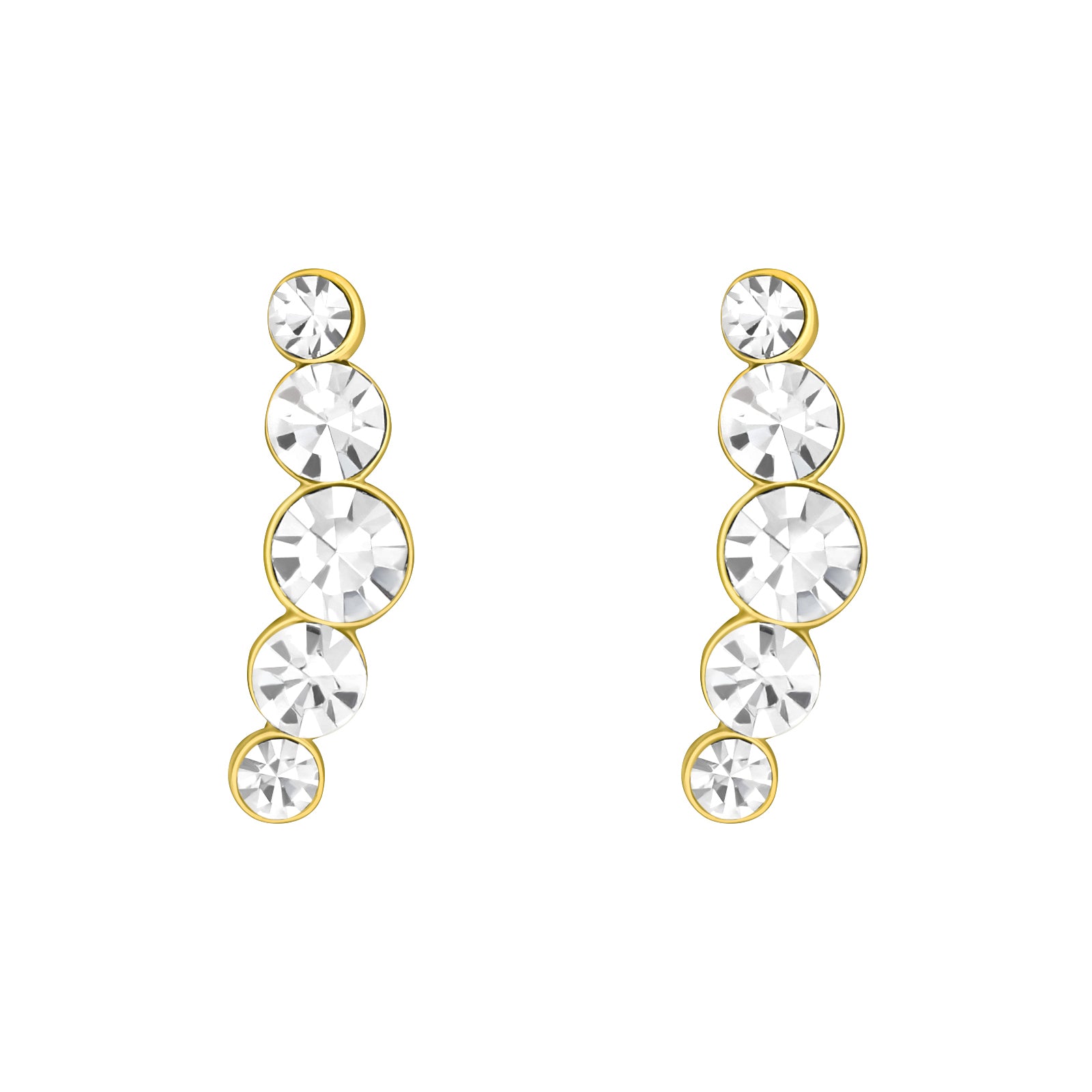 Cercei Diamond Romance din argint 925 placat cu aur 18K – bijuterii elegante cu zirconii albe, ideale pentru un look sofisticat sau un cadou rafinat. Maison La Stéphanie.