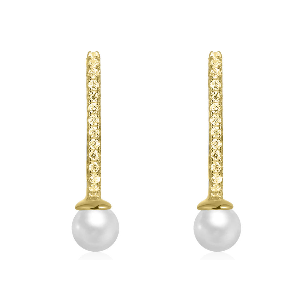 Cercei Pearls&Crystals, argint placat cu aur  Maison la Stephanie   