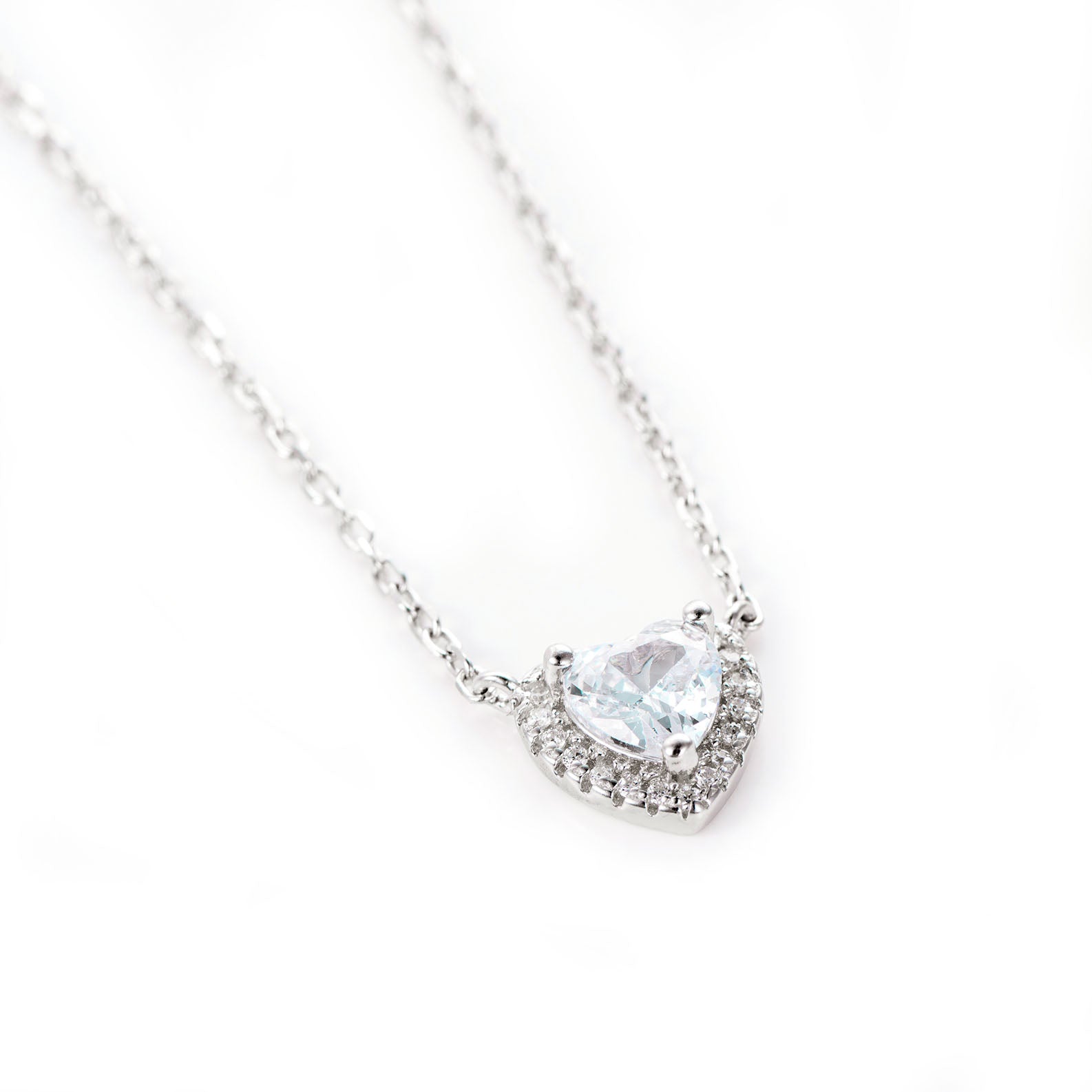 Colier White Diamond Heart, argint 925 Maison la Stephanie