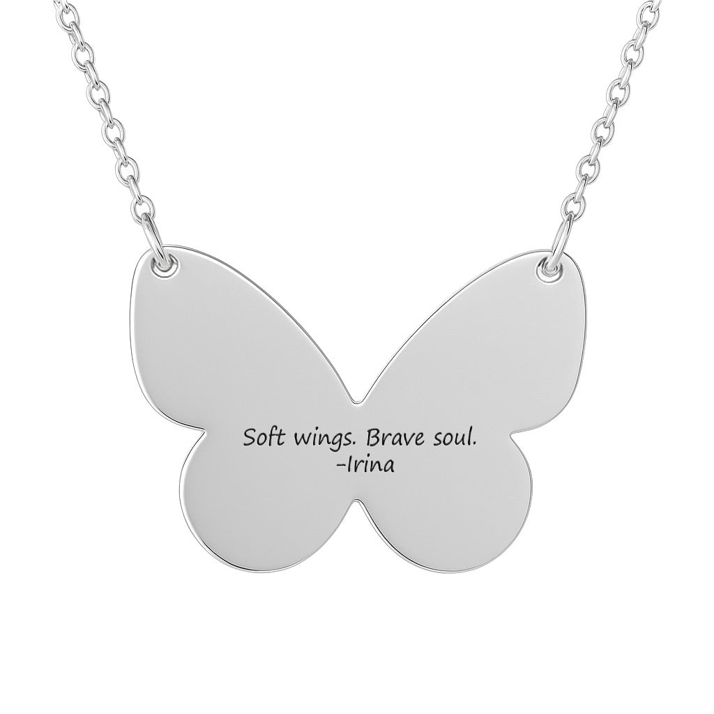 Colier personalizabil cu pandantiv fluture din argint 925, cu lant delicat brand maison stephanie