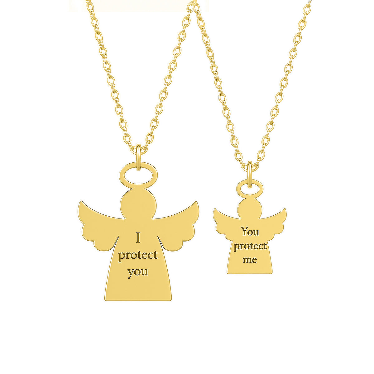 Set coliere ingerasi din argint 925 placat cu aur Maison La Stéphanie – mama si fiică, cu gravură personalizabila