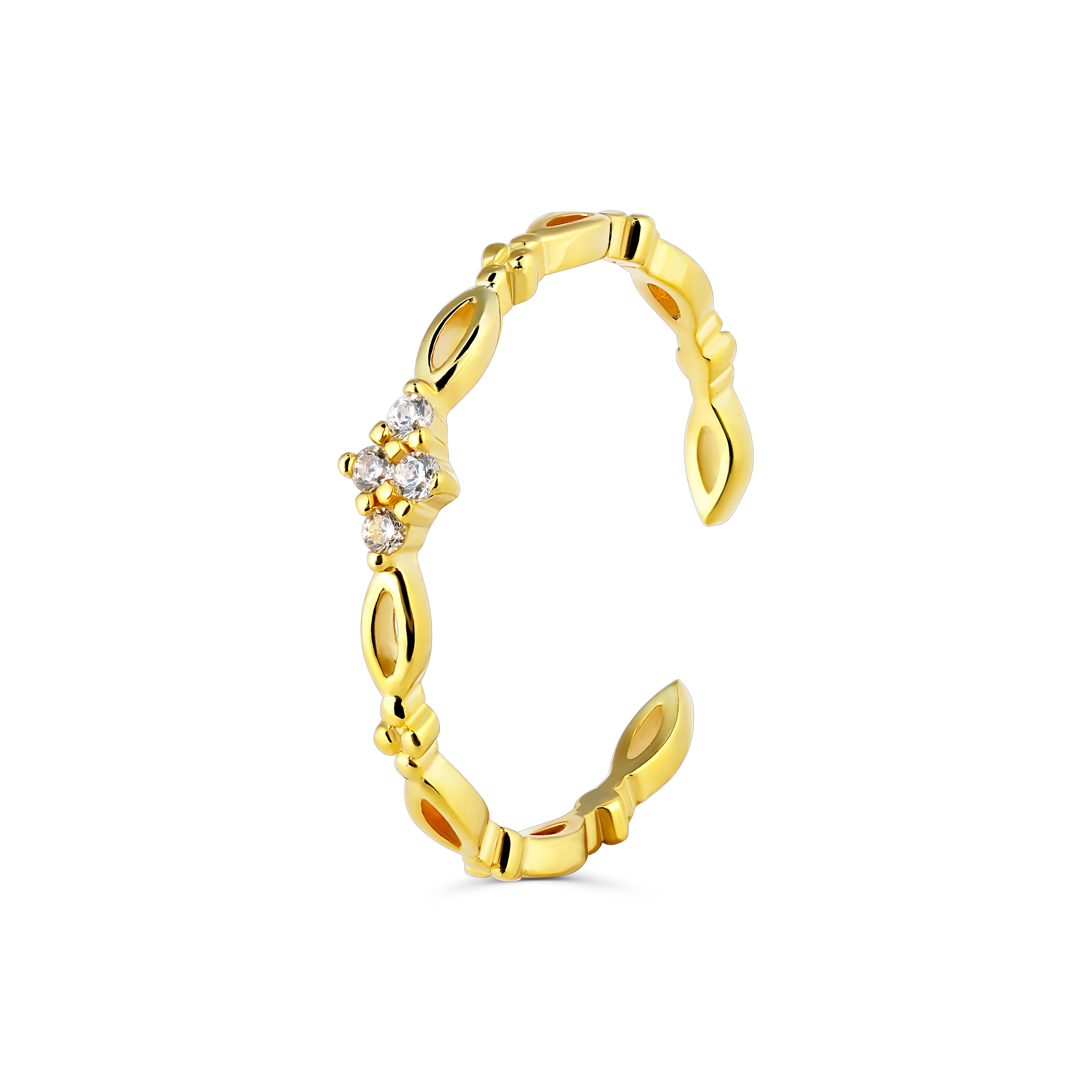 Inel Eternity din argint placat cu aur 18K — bijuterie simbolică, elegantă și ideală pentru cadou, marca Maison La Stéphanie.