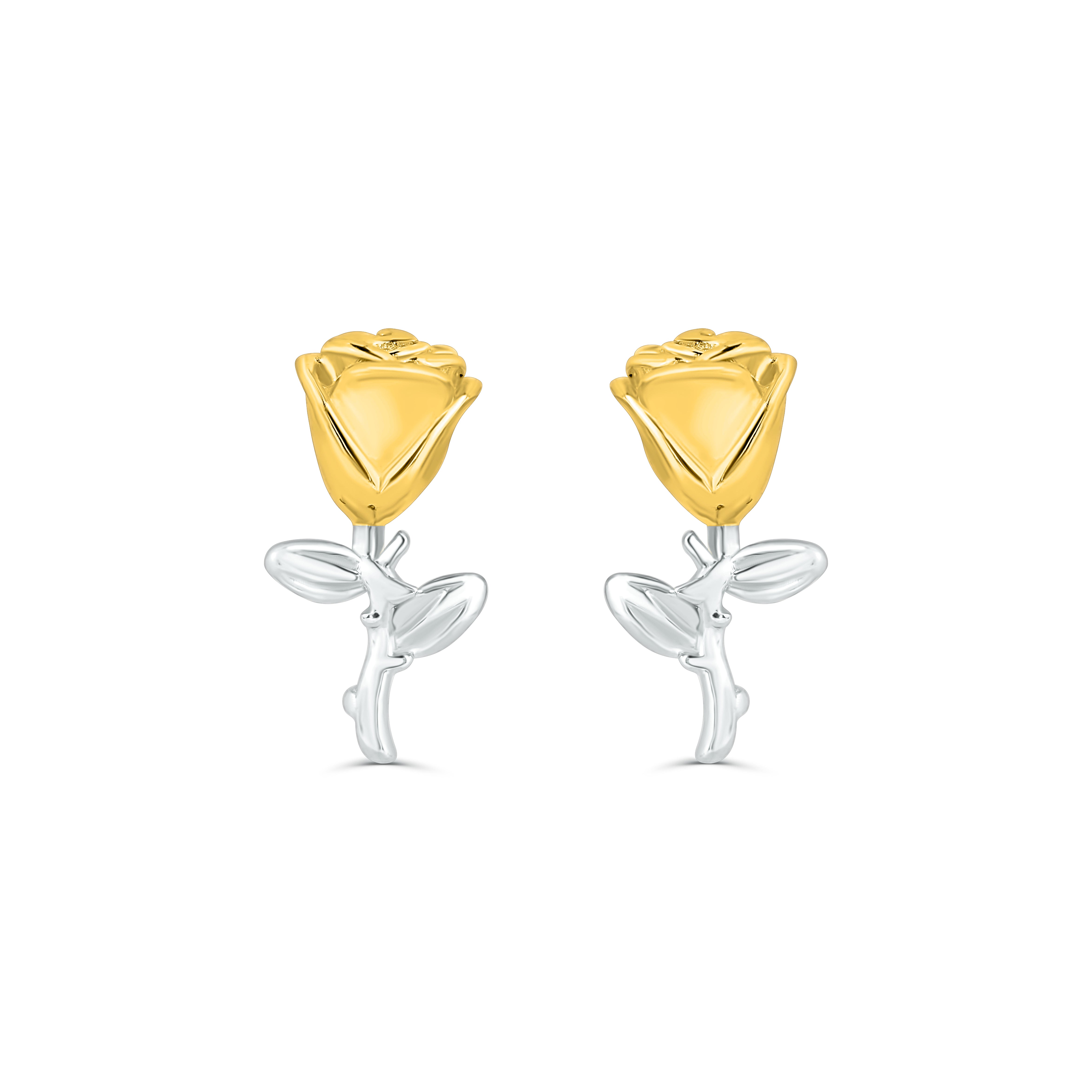 Cercei florali din argint placat cu aur 18K — bijuterie feminină, delicată și ideală pentru cadou, marca Maison La Stéphanie.