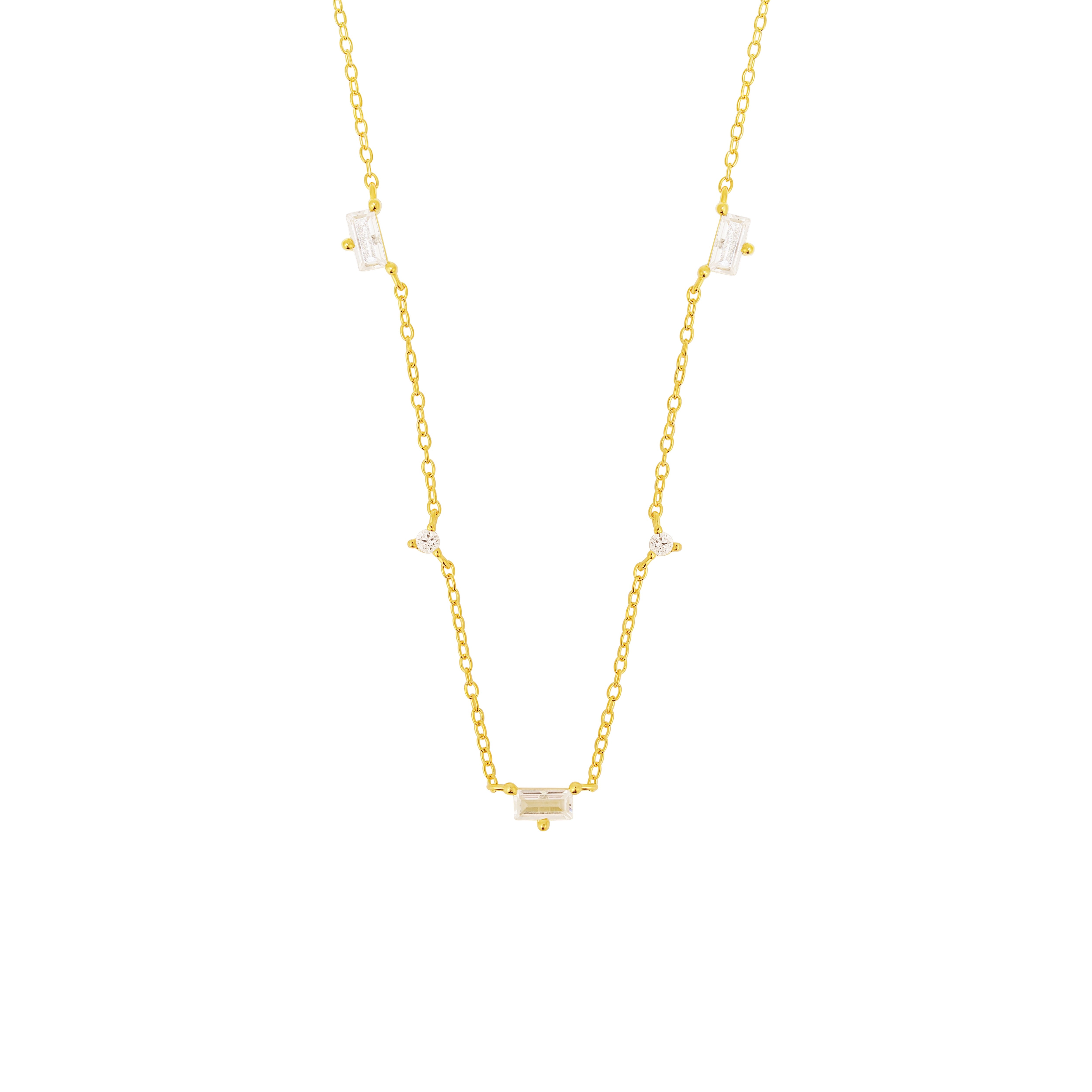 Colier elegant din argint 925 placat cu aur 18K, decorat cu cristale zirconia fine. Un cadou ideal pentru femei care iubesc bijuteriile delicate. Maison La Stéphanie.