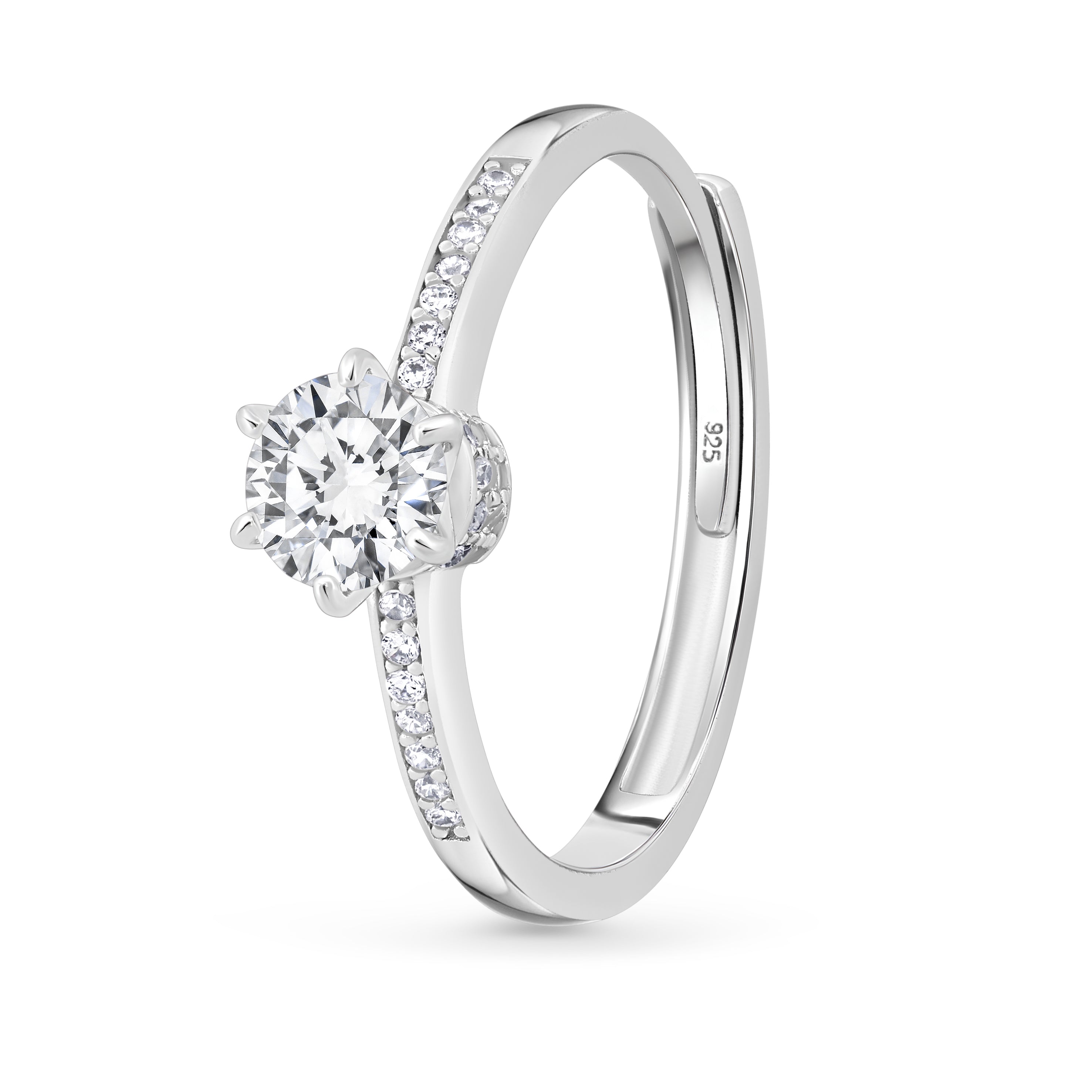 Inel discret logodna moissanit 0.5 ct argint 925 Pure Light