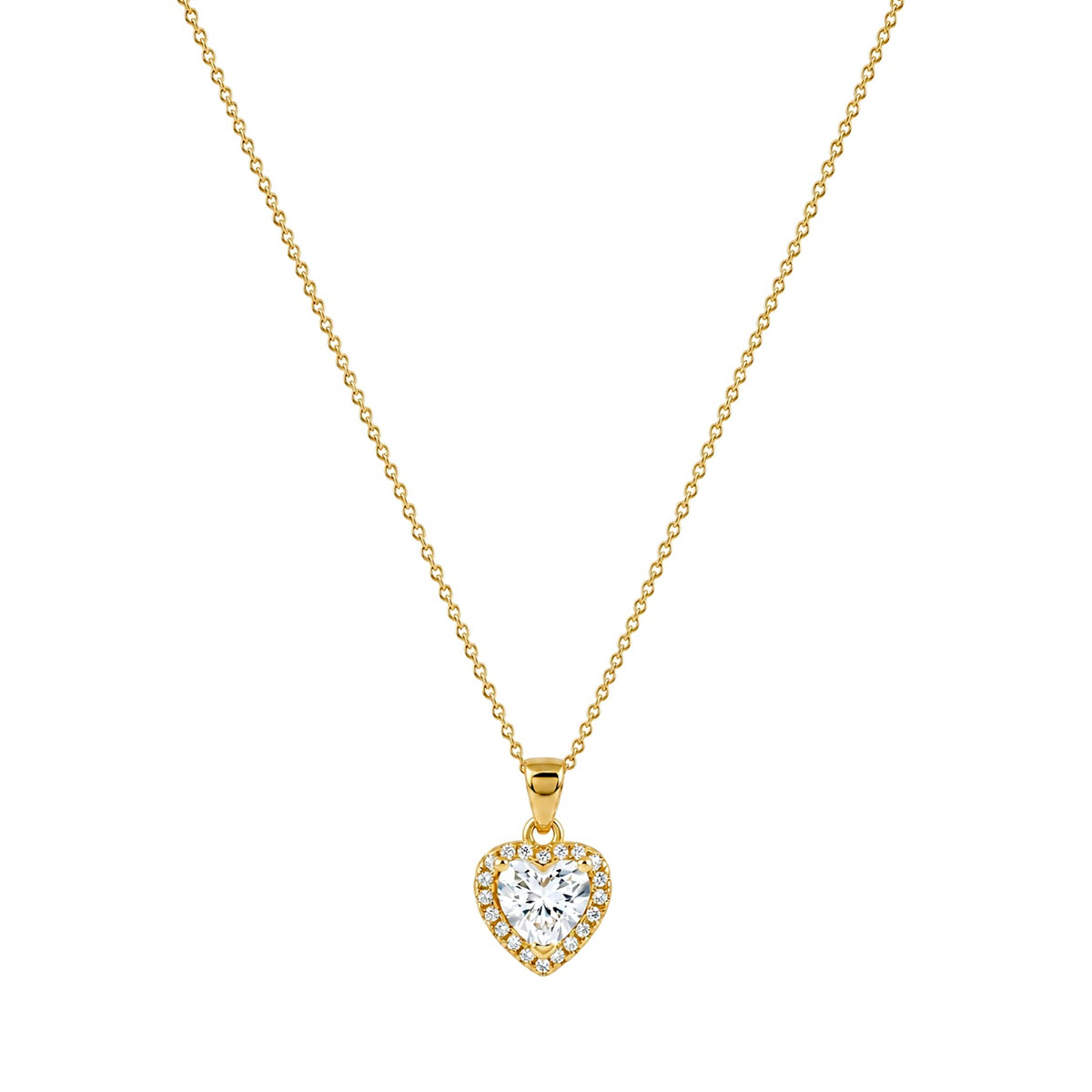 LANTISOR ARGINT 925 DIAMOND HEART, gold plated