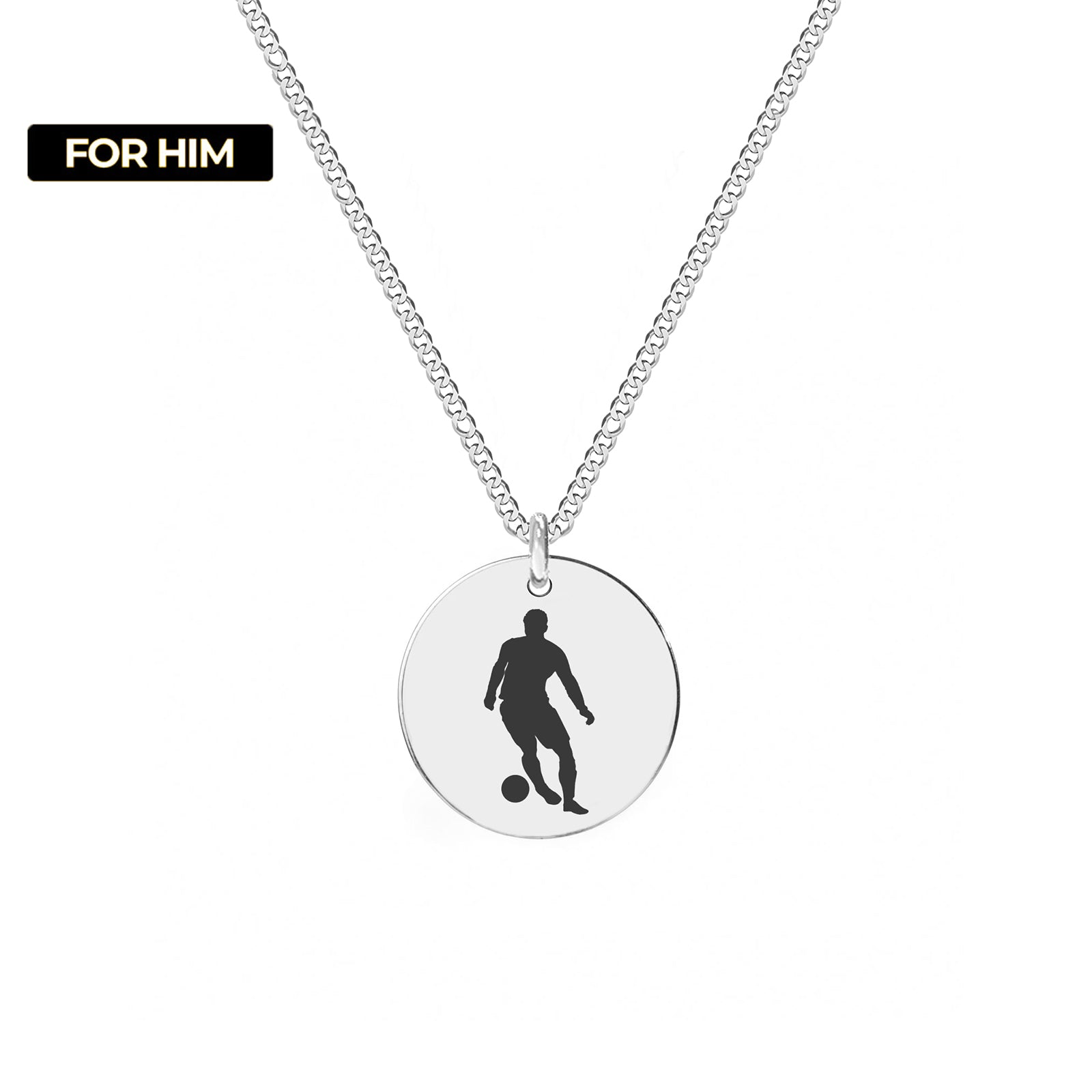 Lanț bărbătesc din argint 925 cu pandantiv fotbalist, cadou ideal pentru iubitorii de fotbal, marca Maison La Stéphanie.
