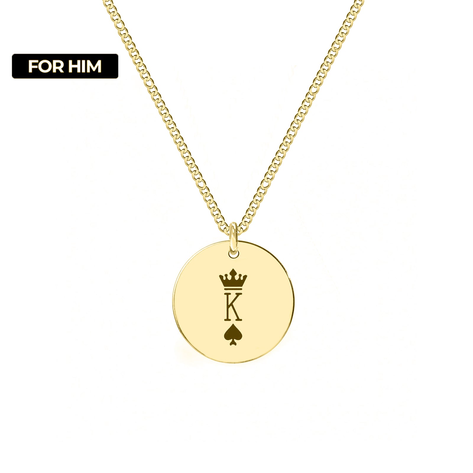 Lanț bărbați King aur 18K pe argint 925, pandantiv masculin puternic.