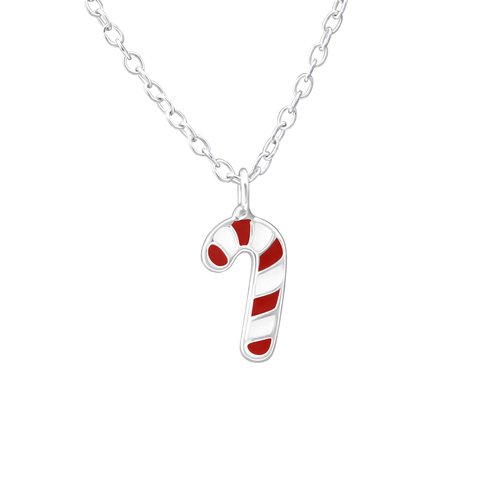 Lantisor Christmas Lollipop bastonas craciun, argint 925