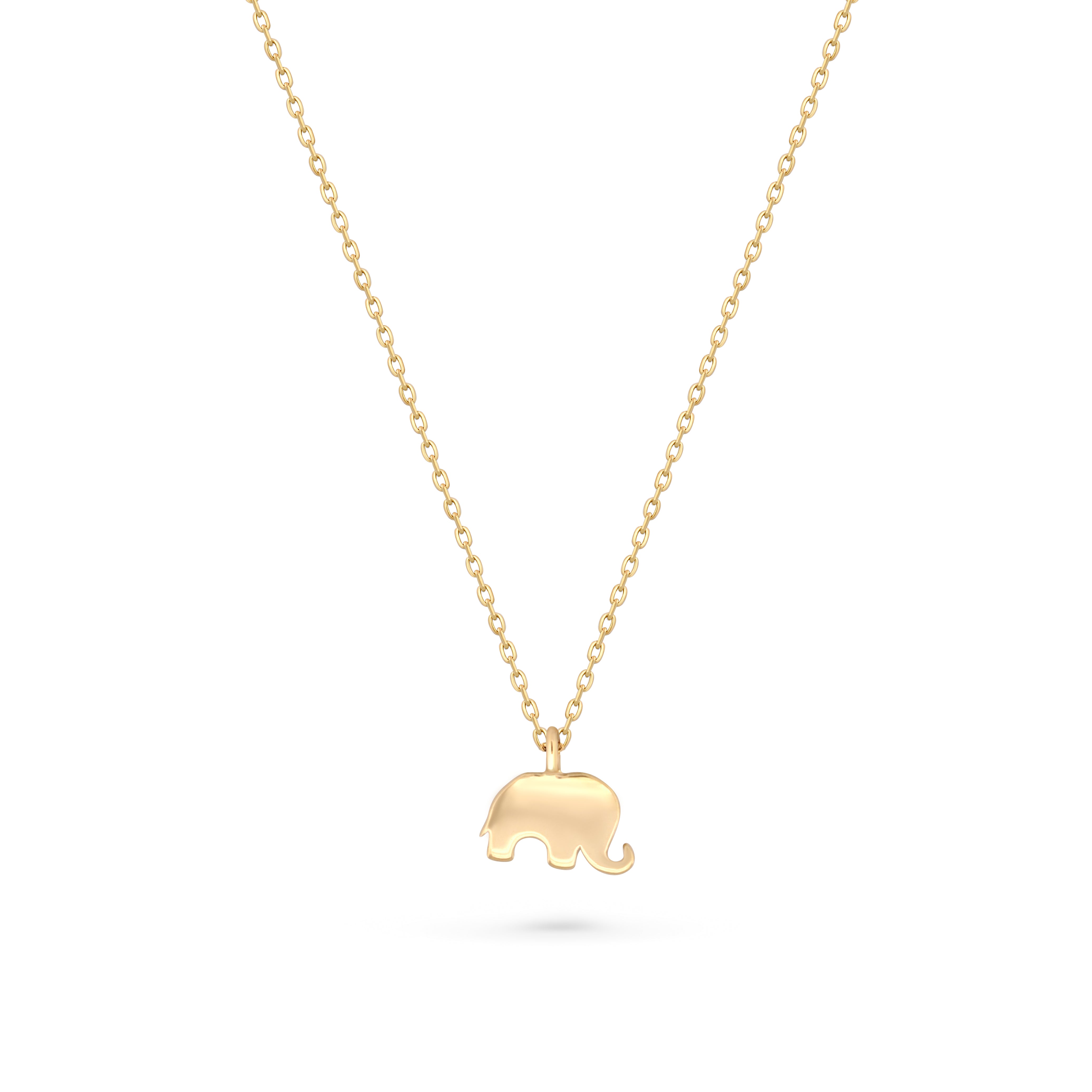 lantisor aur 14k cu elefant norocos pandantiv simbol protectie