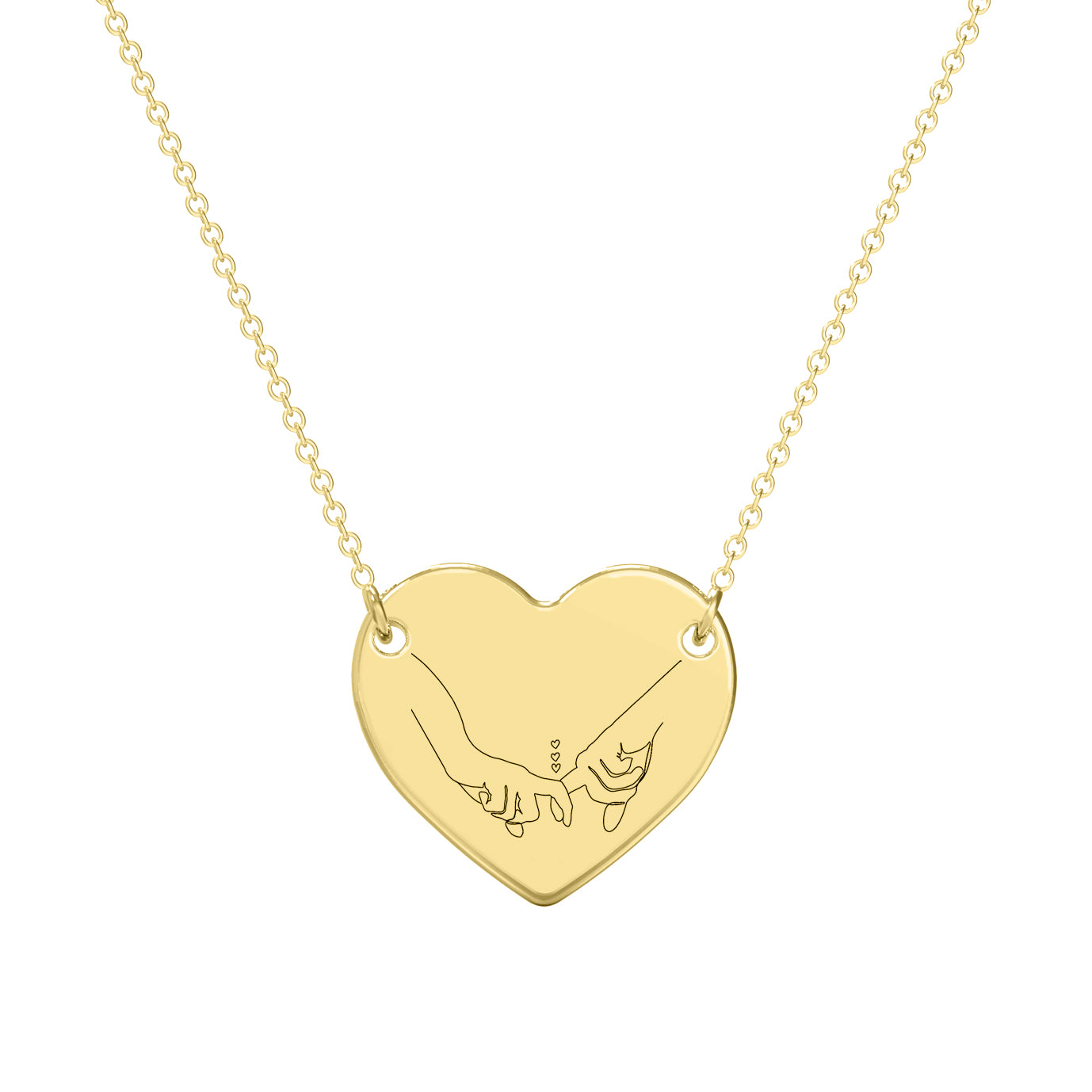 Lănțișor din argint 925 placat cu aur de 18K, simbol Holding Hands — cadoul ideal pentru persoana iubită.