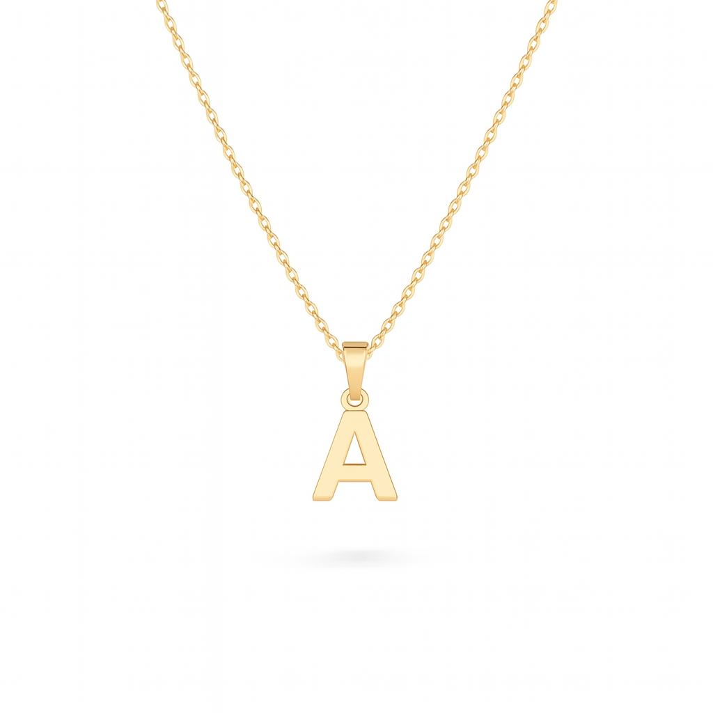 Lantisor din aur de 8K cu pandantiv initiala personalizabila