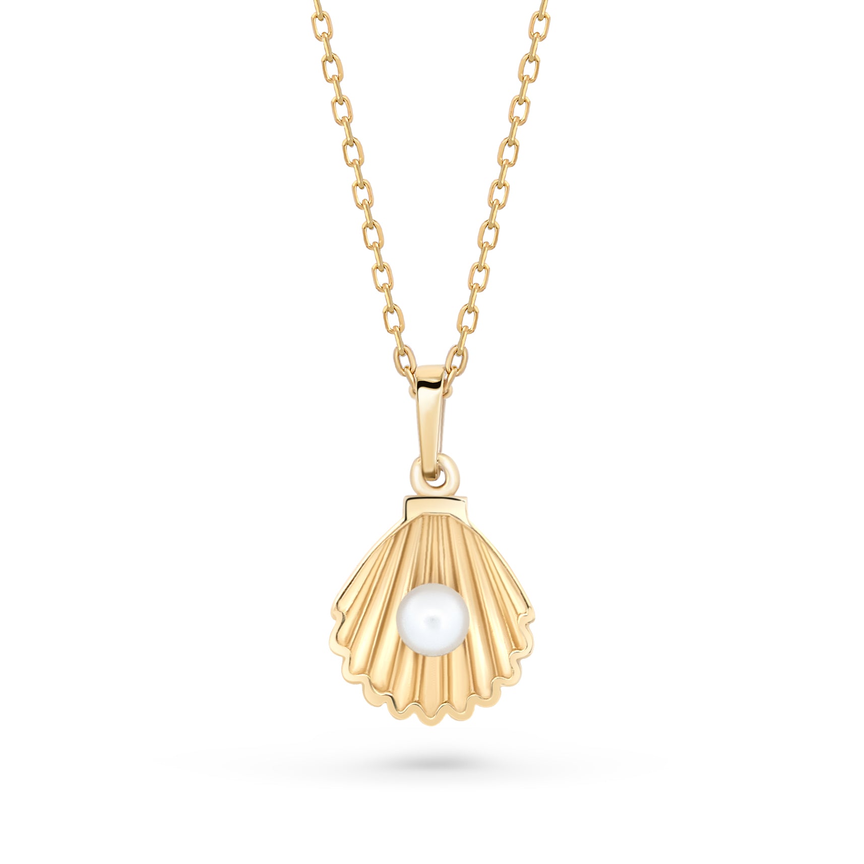lantisor aur 14k pandantiv scoica perla naturala ocean vibe