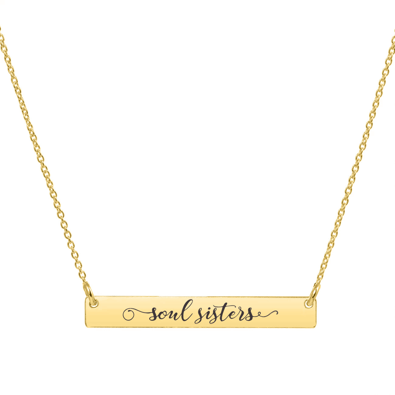 Lănțișor placat cu aur Soul Sisters — cadou simbolic pentru cea mai bună prietenă sau sora sufletului tău.