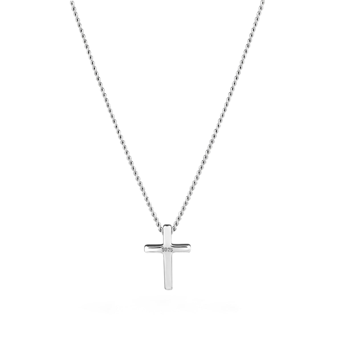 Lănțișor elegant cu cruciuliță din argint 925 rodiat, un cadou ideal și simbolic pentru femei, marca Maison La Stéphanie.