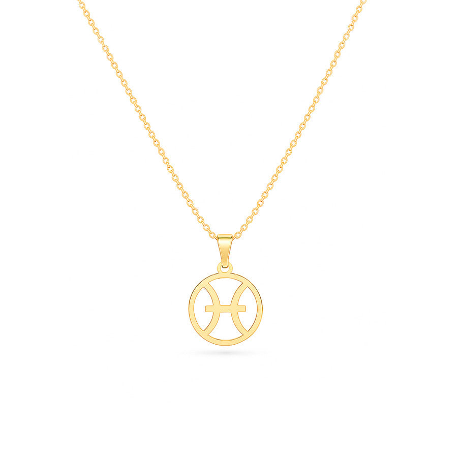 Colier din aur 8K cu pandantiv simbol zodiacal, pe lanț fin de 45 cm