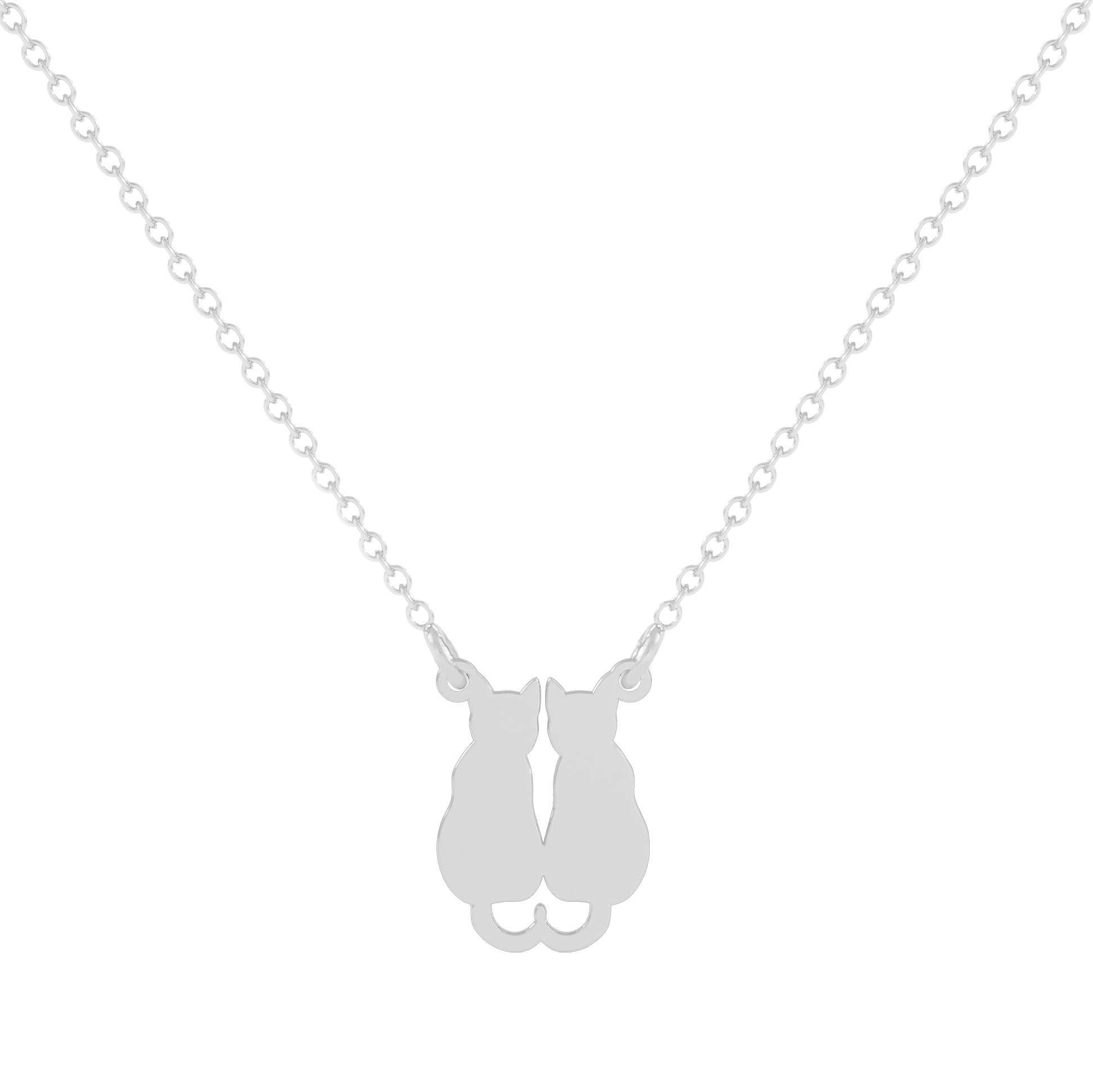 Lănțișor Două Pisicuțe din argint 925 — un cadou ideal pentru iubitoare de pisici, prietenă sau soră.