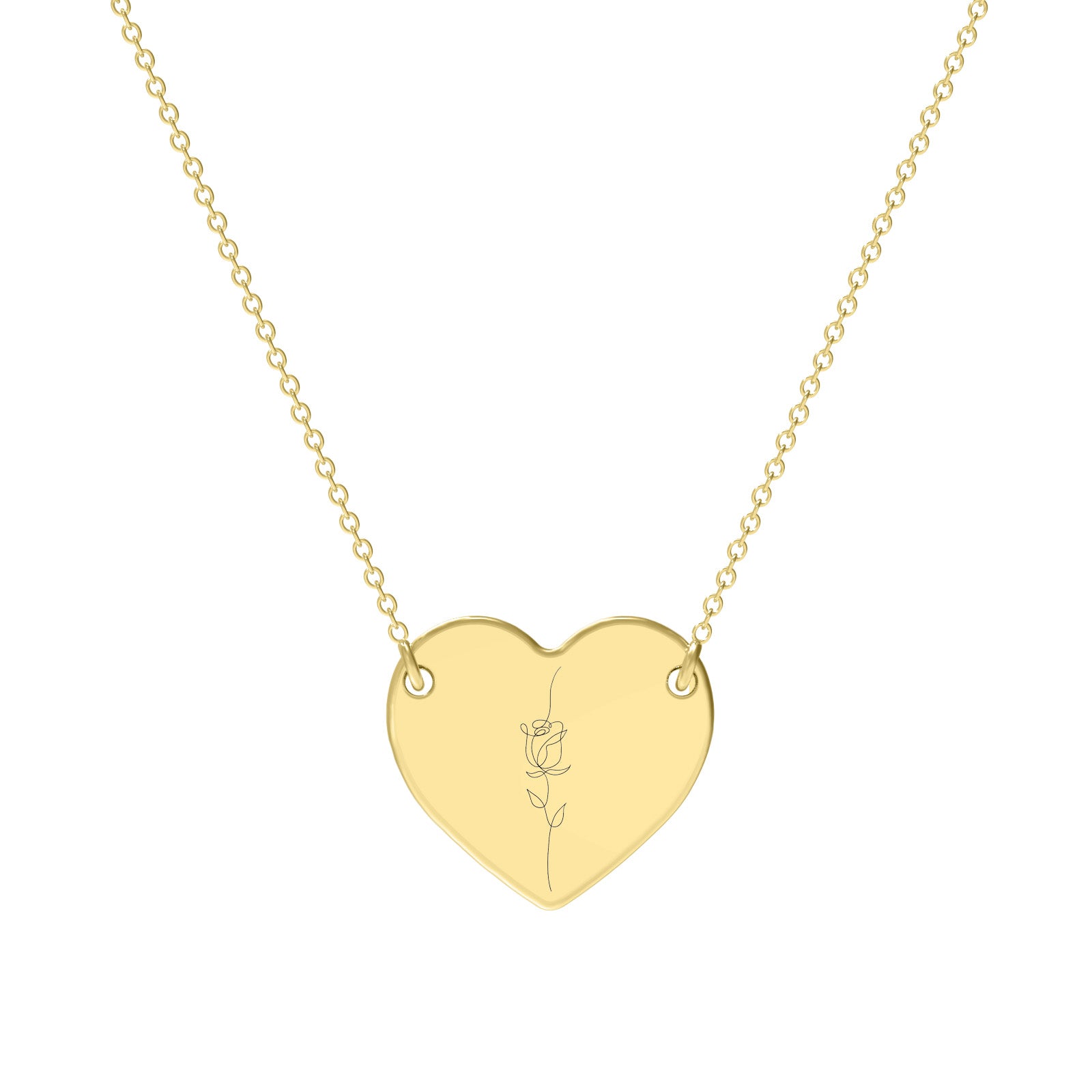Lănțișor din argint placat cu aur 18K, cu trandafir gravat — simbol al feminității și al iubirii, cadou elegant pentru ea.
