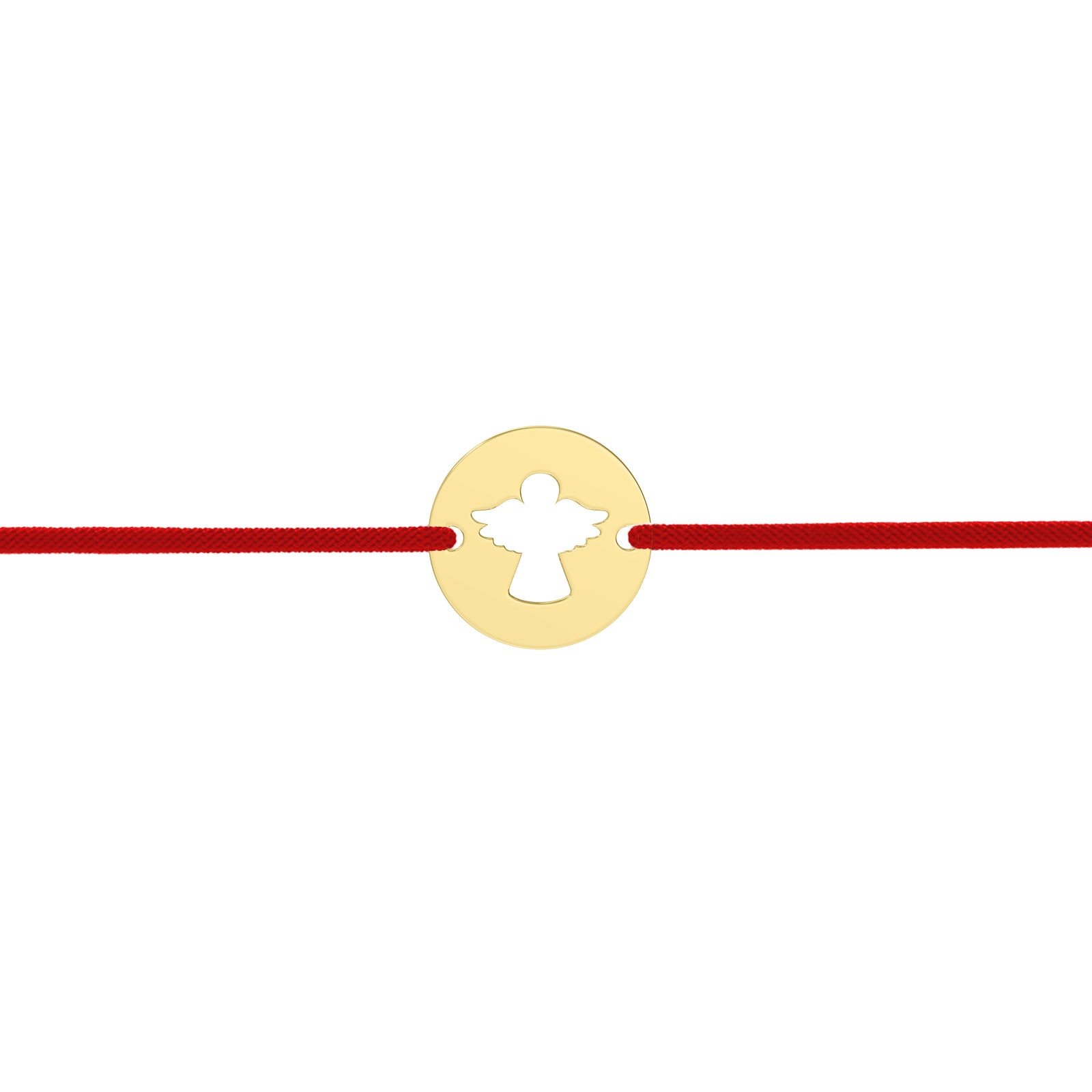 martisor cu snur reglabil si banut decupat cu ingeras argint placat cu aur maison la stephanie