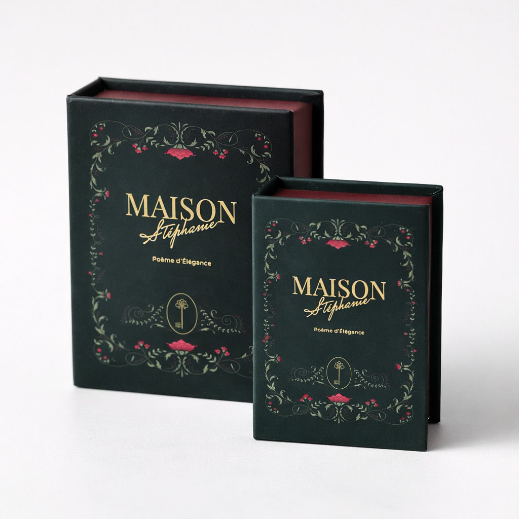 cutie de bijuterii maison la stephanie sub forma de carte cu motive floare, editie limitata