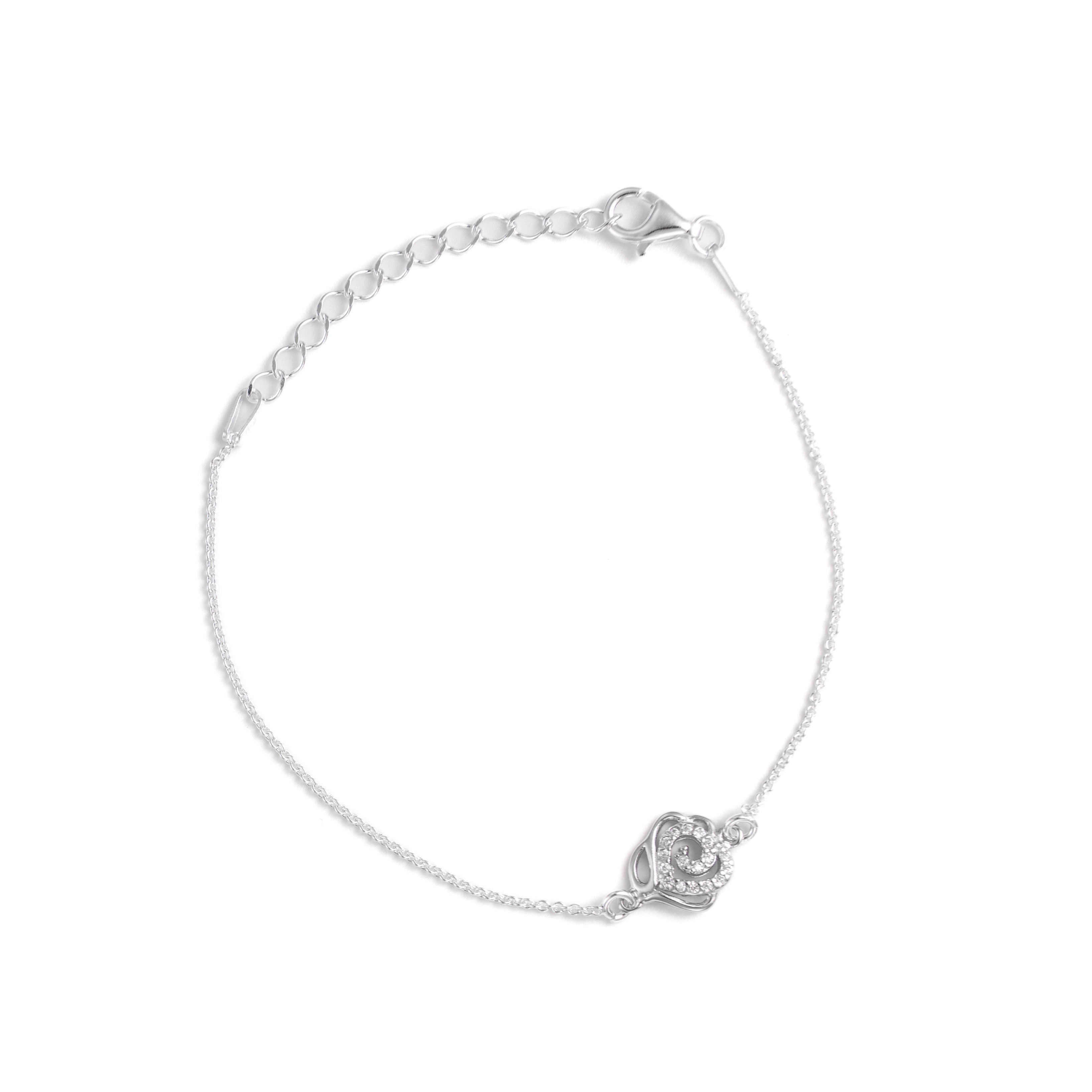 bratara din argint cu trandafir