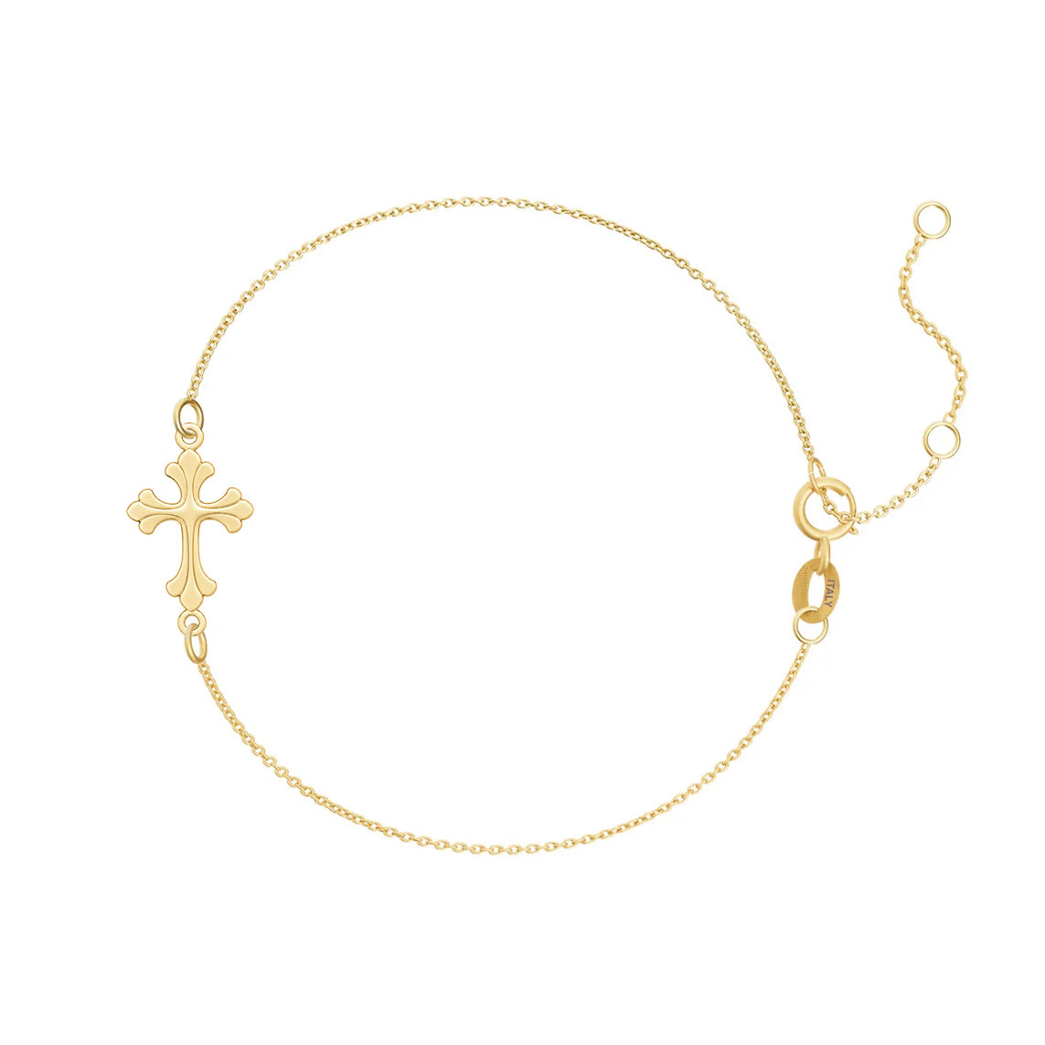 Charm din aur galben 8K (333) sau 14k (585) pentru bratara Croix Royale, in forma de cruce ornamentala cu patru brate decorative, extremitati elaborate si detalii simetrice, pandantiv cruciulita cu motive florale MAISON Stéphanie