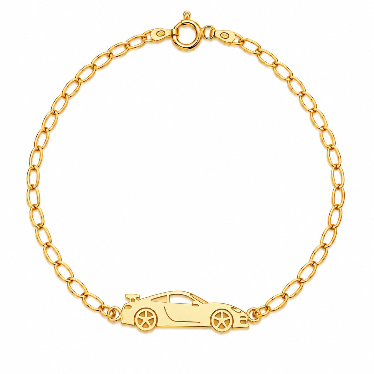 Bratara pentru barbati Racing Men din Argint 925 placat cu aur cu masina sport Maison La Stephanie