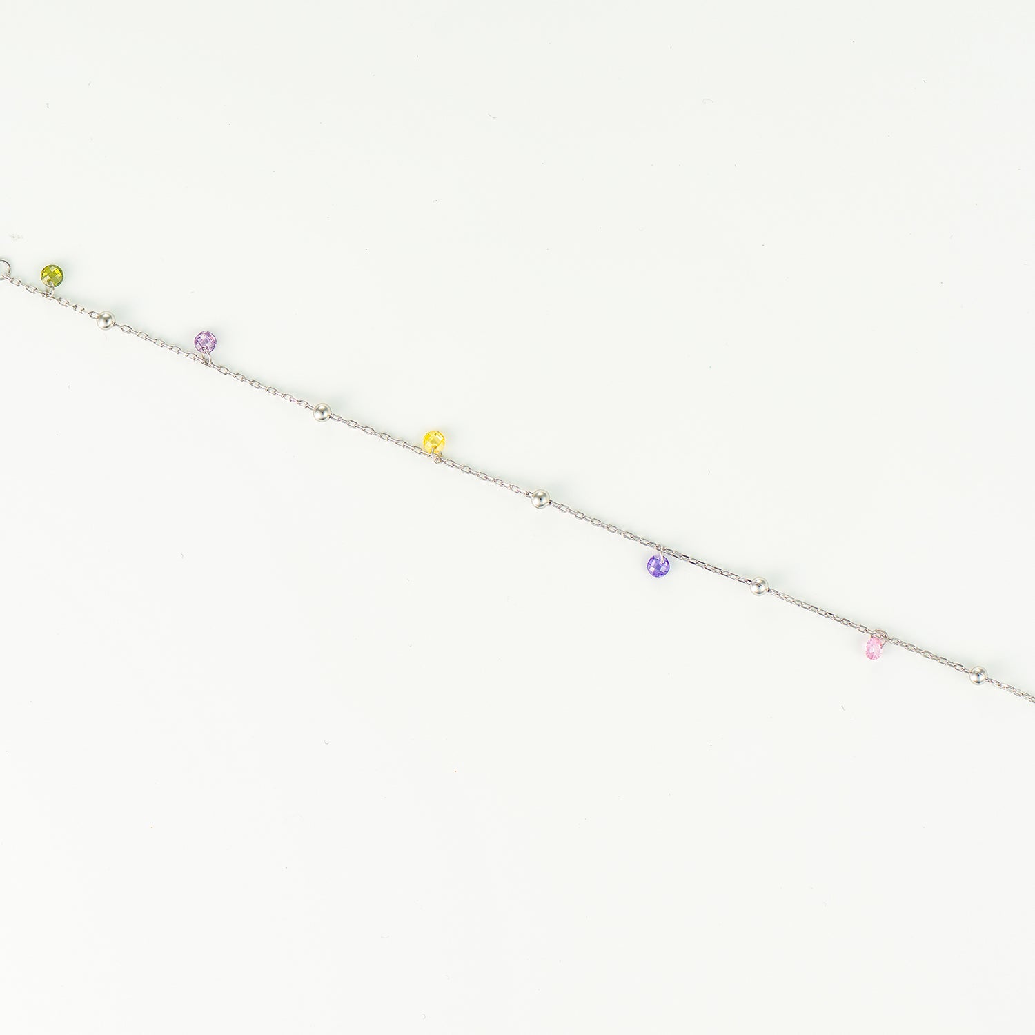 Brățară delicată din argint 925 cu pietre zirconia colorate – bijuterie fină Maison La Stéphanie, ideală pentru cadou.