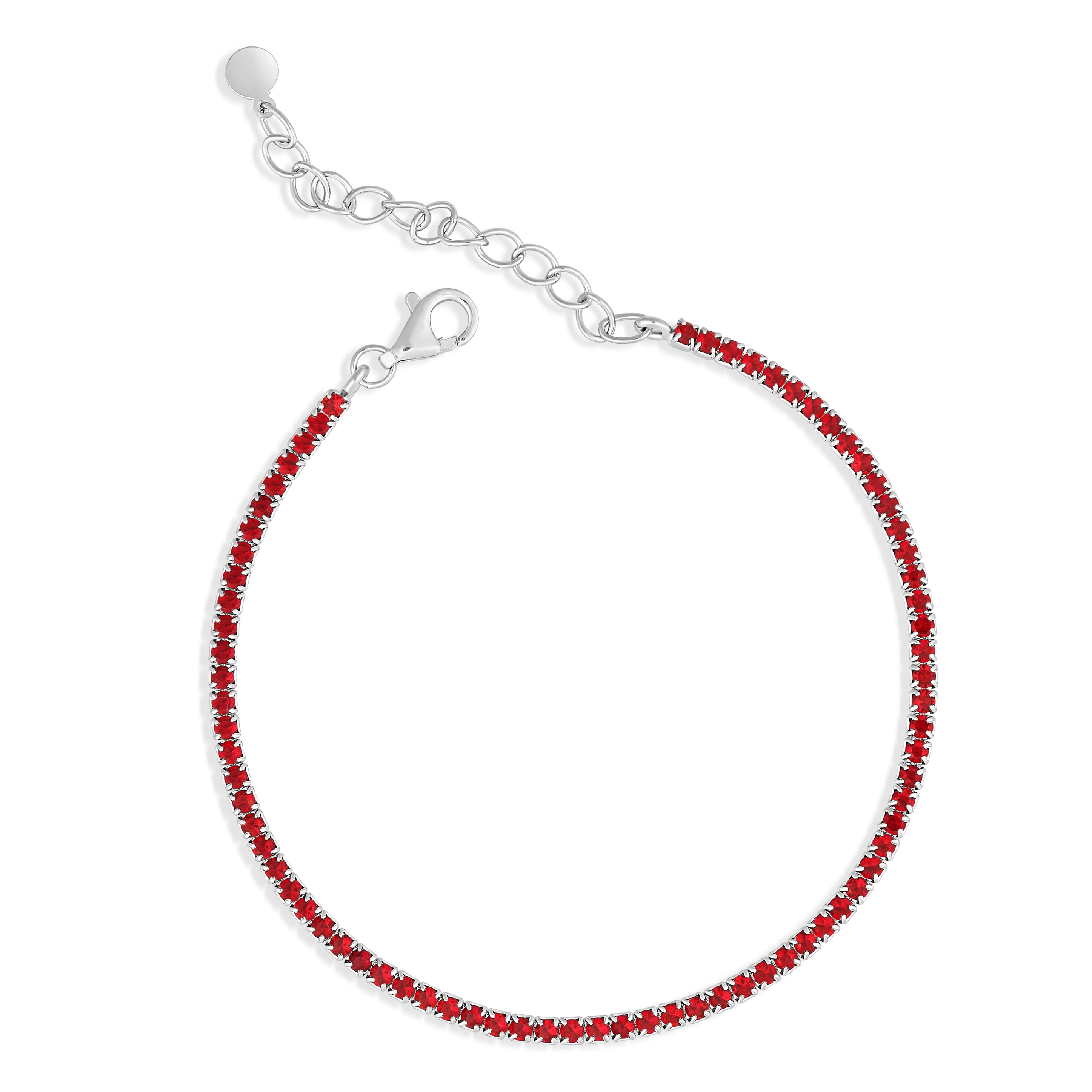 Brățară tennis din argint 925 cu zirconia roșie, bijuterie elegantă și cadou ideal pentru aniversări sau ocazii speciale, marca Maison La Stéphanie.