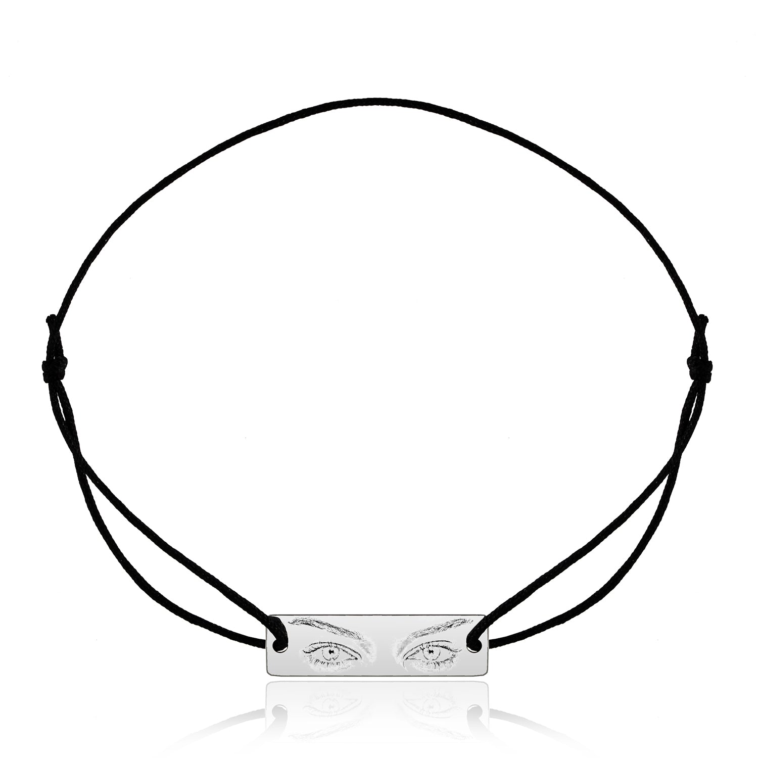 Brățară personalizată Eyes of Love din argint 925 cu fotogravură ochi – un cadou elegant și simbolic pentru cupluri, creată de Maison La Stéphanie. bratara-personalizata-cu-ochi