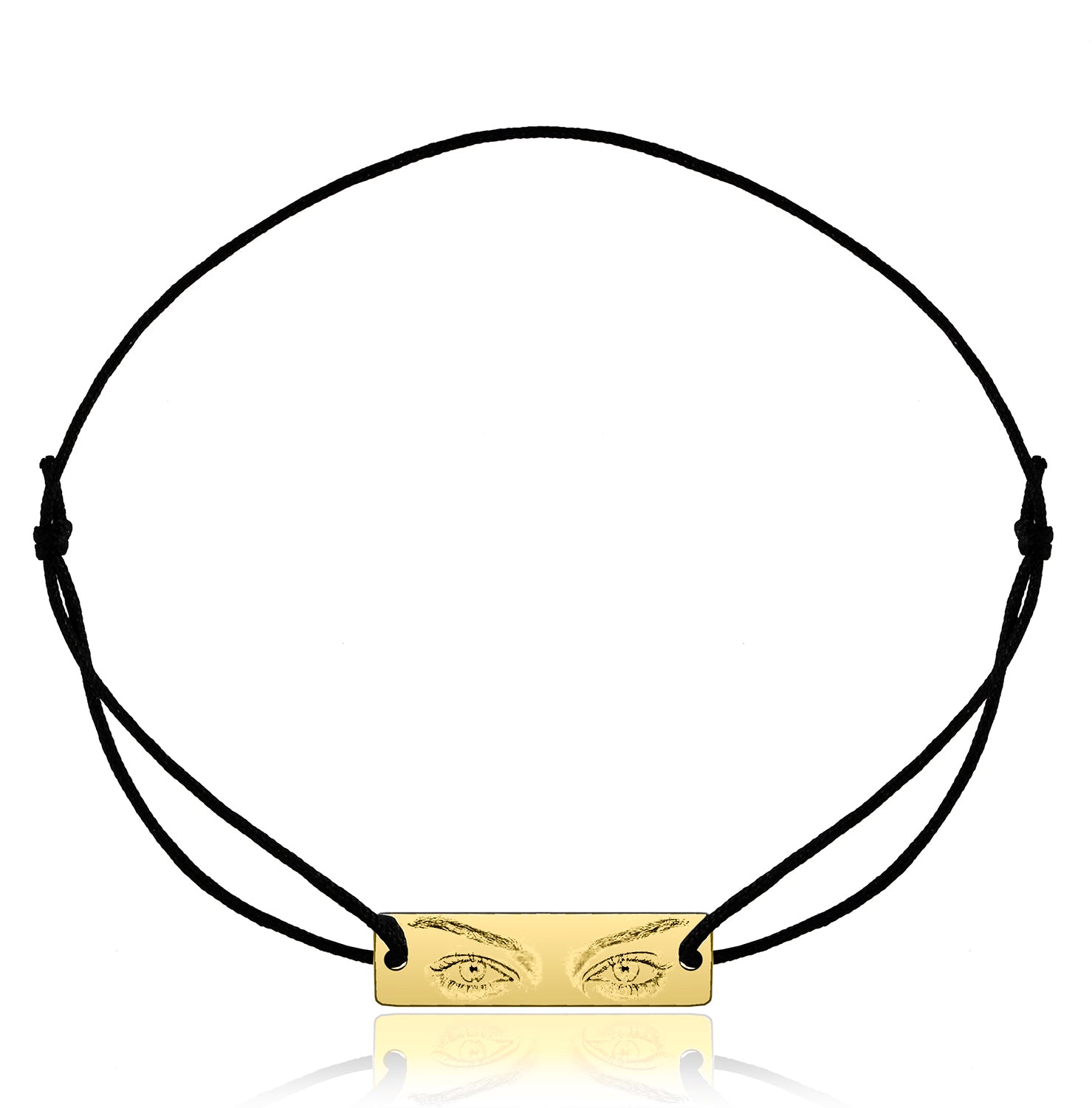 Brățară personalizată Eyes of Love din argint 925 placat cu aur 18K, cu fotogravură ochi – bijuterie elegantă și simbolică, creată de Maison La Stéphanie, ideală pentru cupluri.