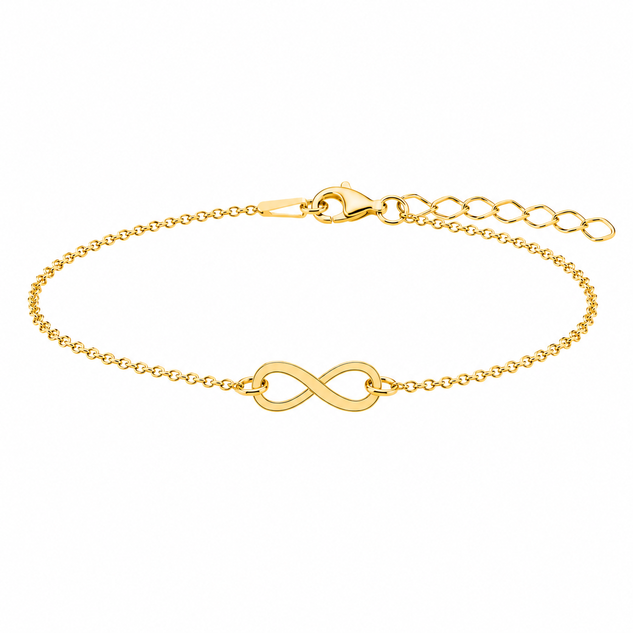 Brățară Infinity din argint 925 placat cu aur, cu simbol infinit minimalist și elegant. Bijuterie delicată pentru purtare zilnică sau cadou special MAISON Stéphanie.