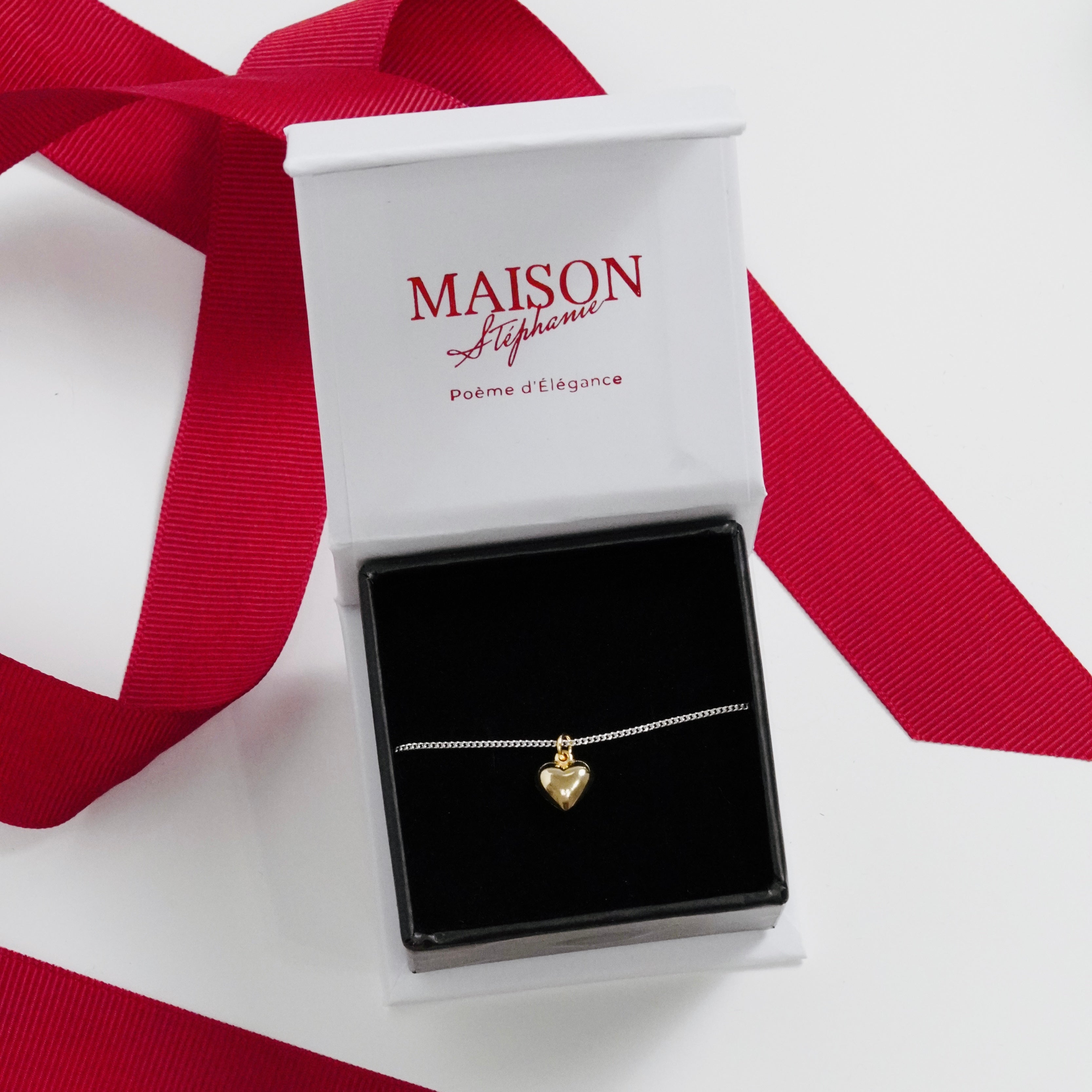Brățară elegantă din argint 925 cu charm inimioară placat cu aur 18K – bijuterie fină Maison La Stéphanie, ideală pentru cadou.