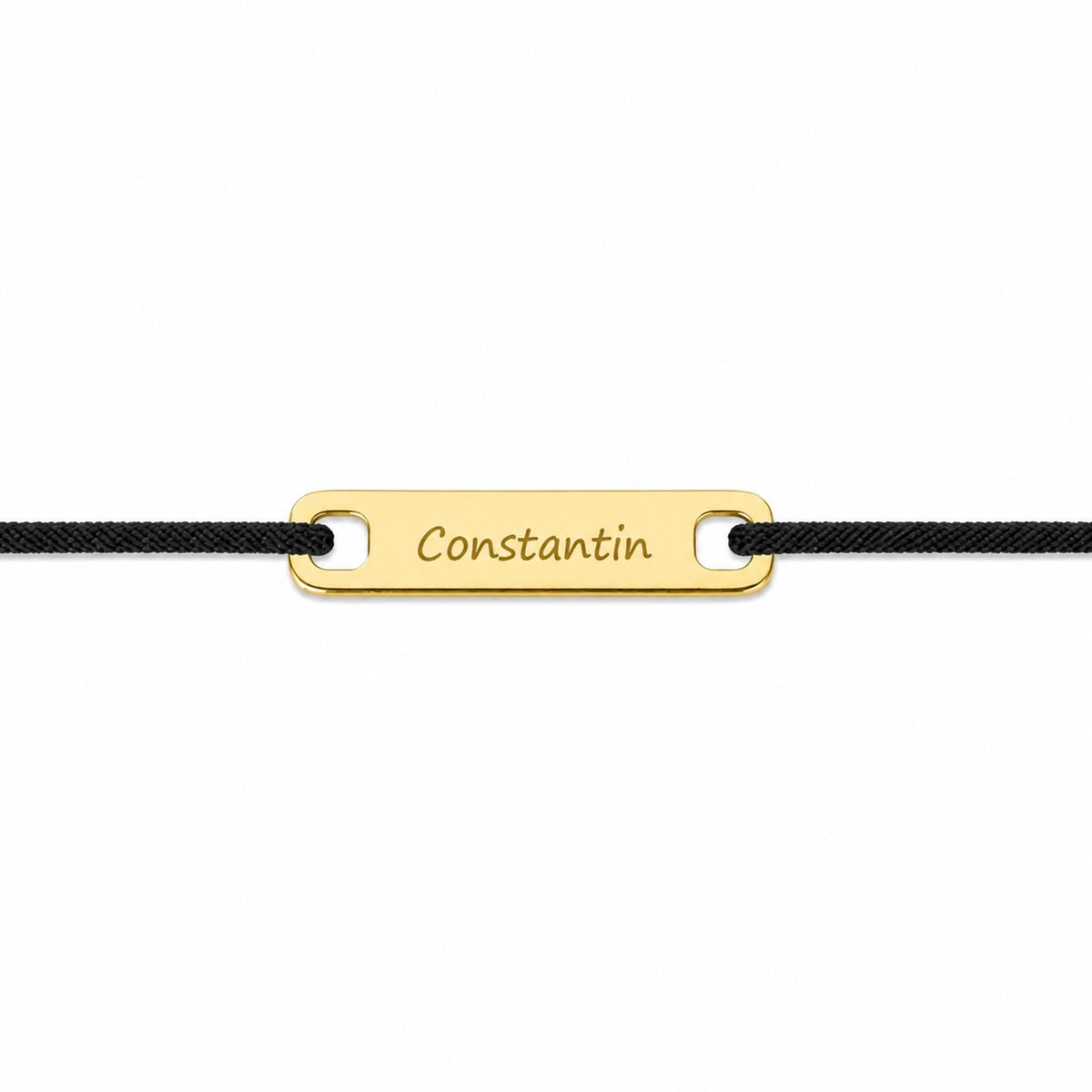 Brățară personalizată Maison La Stéphanie din argint 925 placat cu aur de 18K, ideală pentru bărbați, tați, frați sau nași. Design elegant, șnur reglabil și gravură personalizata