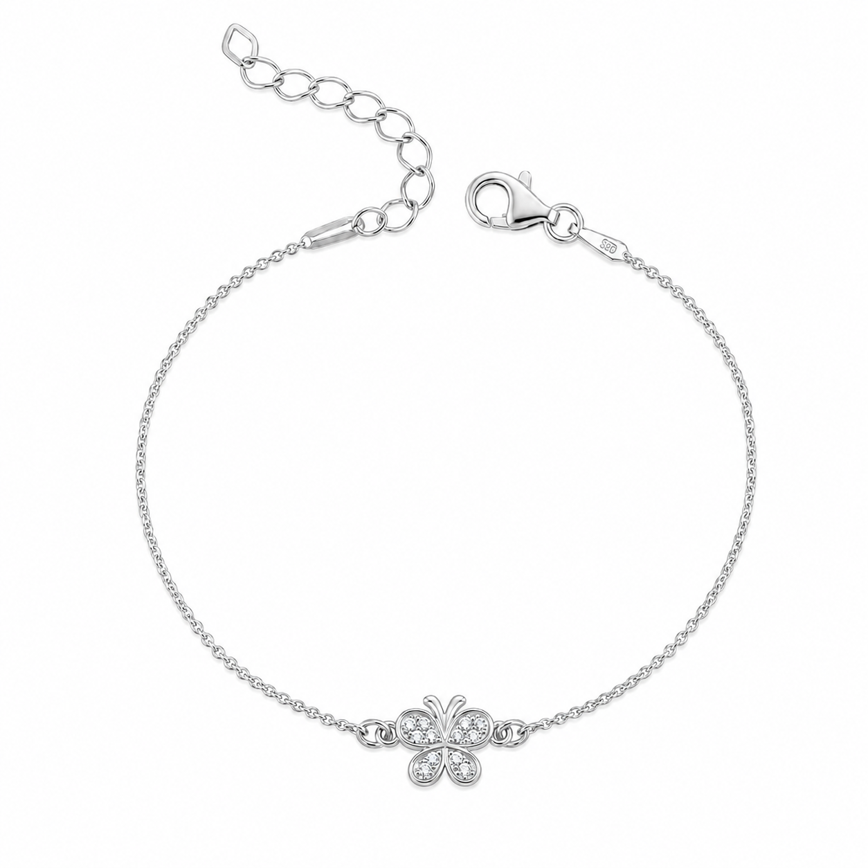 Brățară Petit Papillon Silver Bracelet din argint 925, cu fluture delicat și zirconii strălucitoare. Bijuterie feminină și elegantă pentru purtare zilnică.