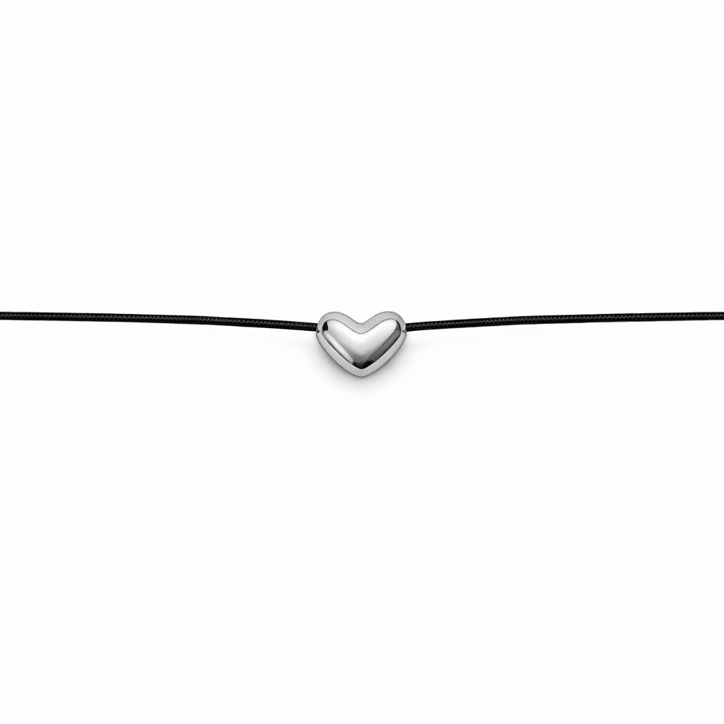 bratara petite amour pe snur ajustabil cu charm inimioara argint 925 cadou