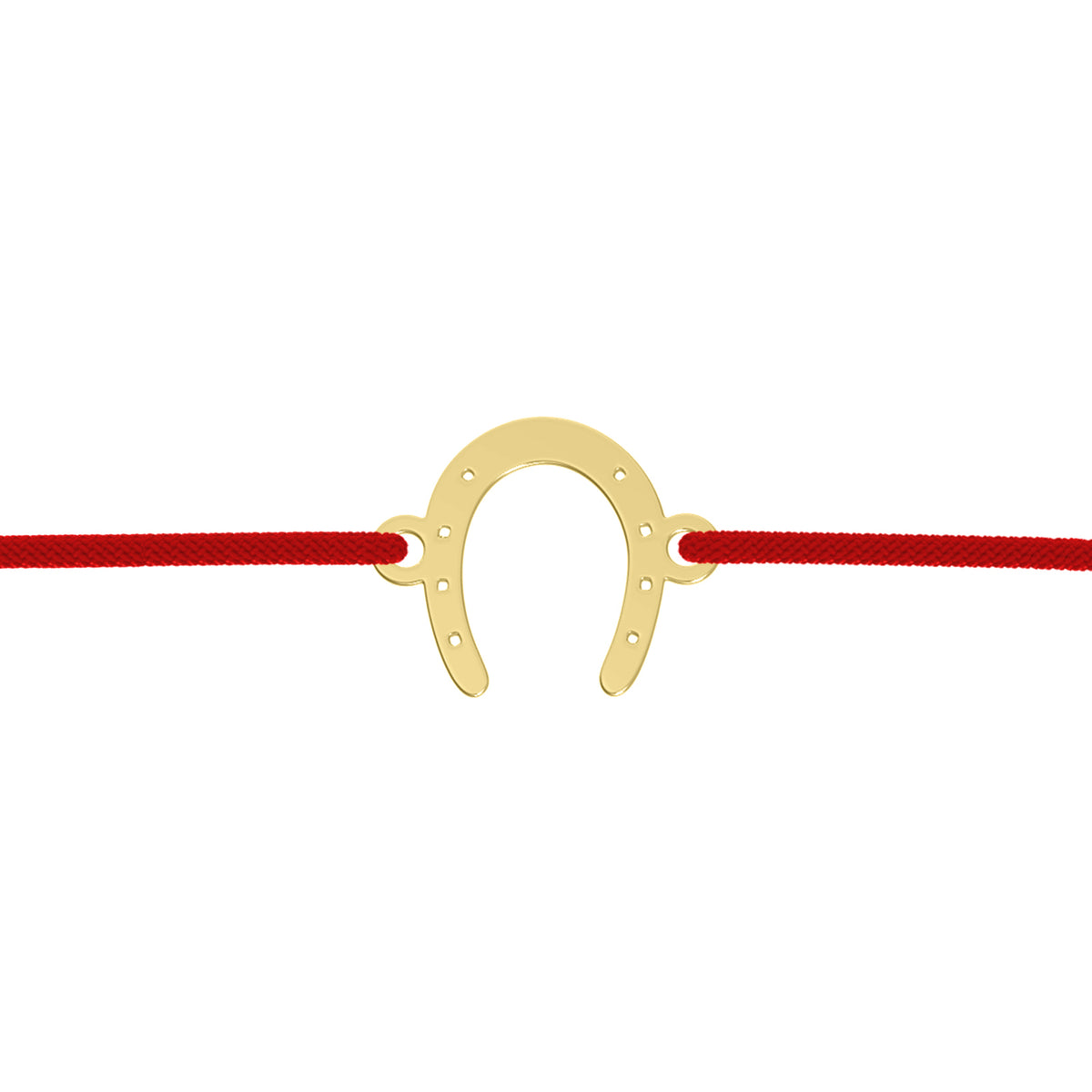 martisor cu snur reglabil si potcoava argint placat cu aur maison la stephanie